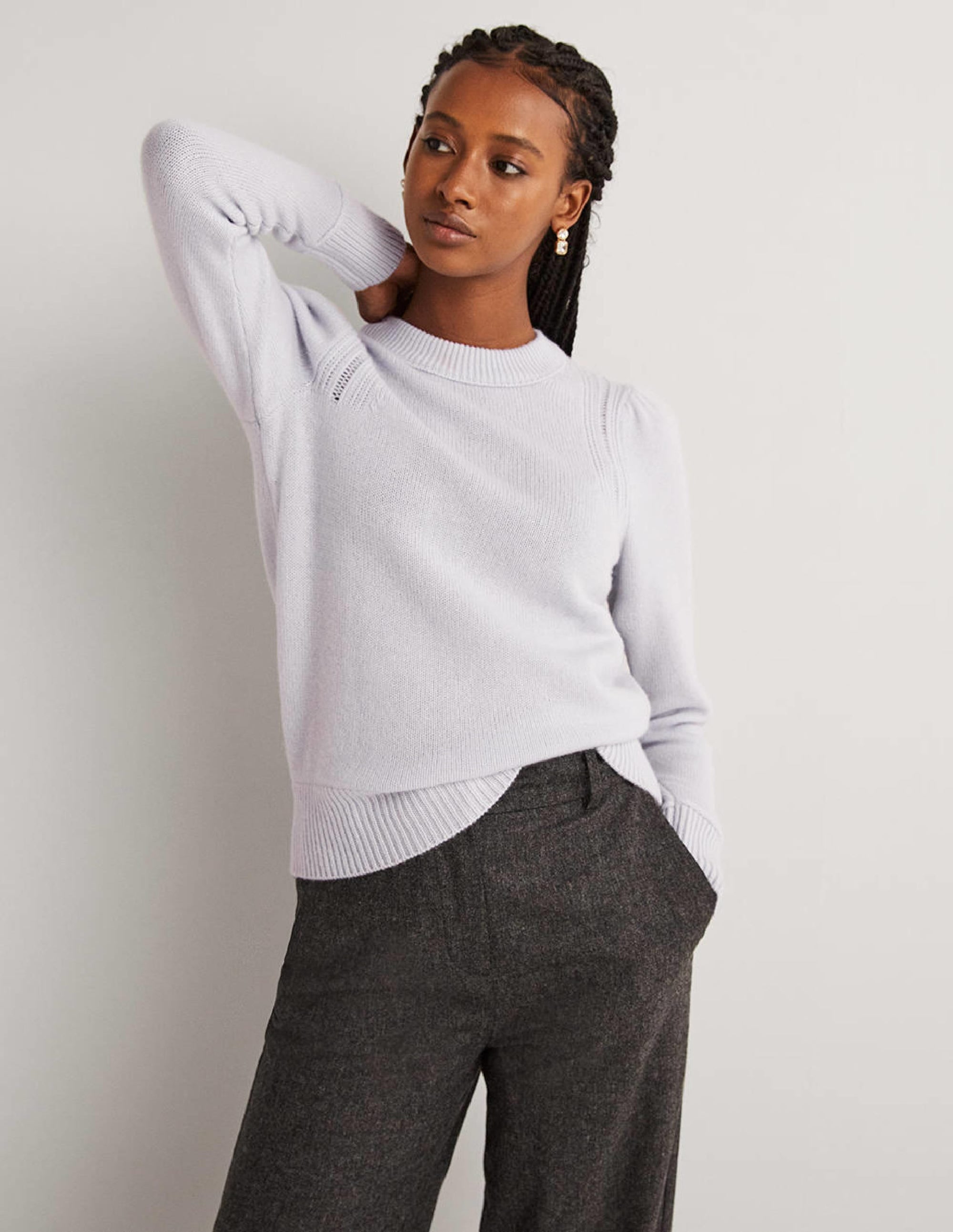 Luftiger Kaschmirpullover-Helles Himmelblau - Image 1
