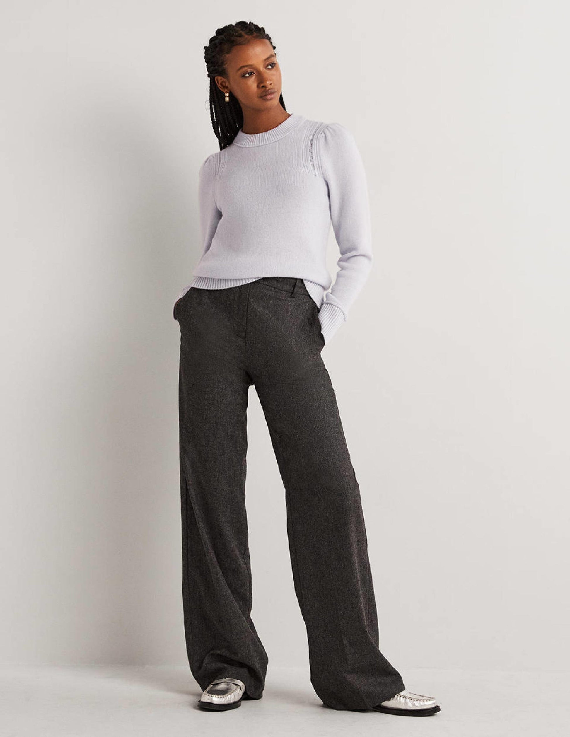 Luftiger Kaschmirpullover-Helles Himmelblau-5