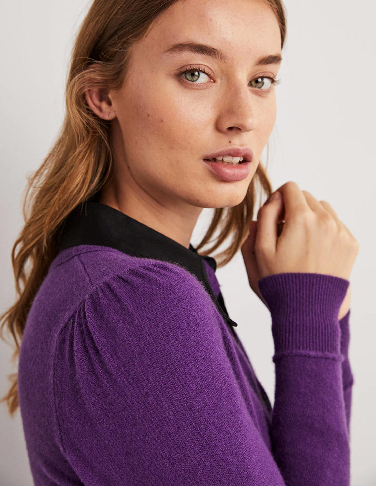 Cardigan en cachemire-Violet impérial - Image 2