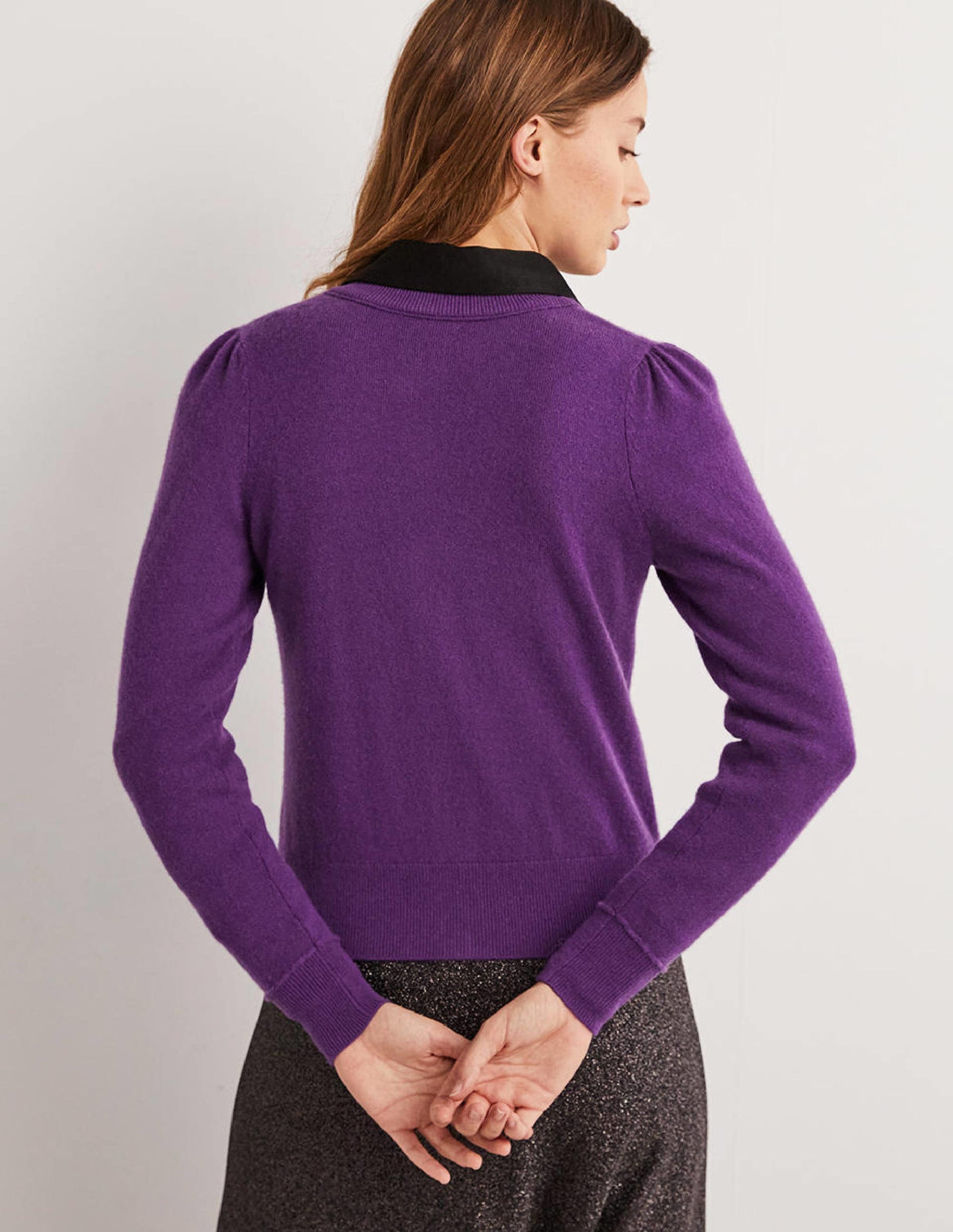 Cardigan en cachemire-Violet impérial-3