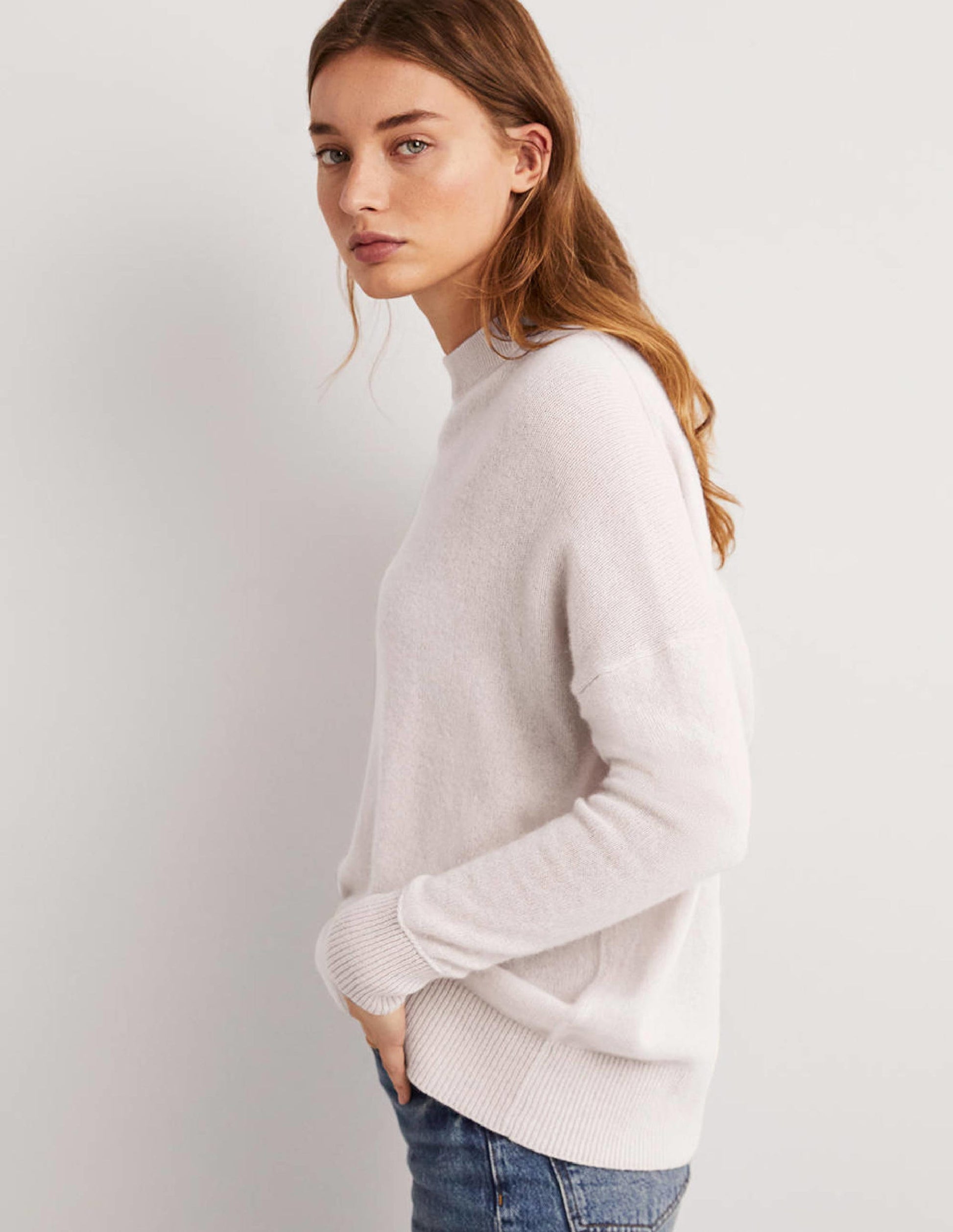 Boyfriend-Kaschmirpullover mit Rundhalsausschnitt-Seilbraun-5