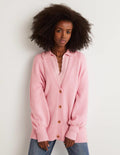 Langer Kaschmircardigan-Cameo-Rosa