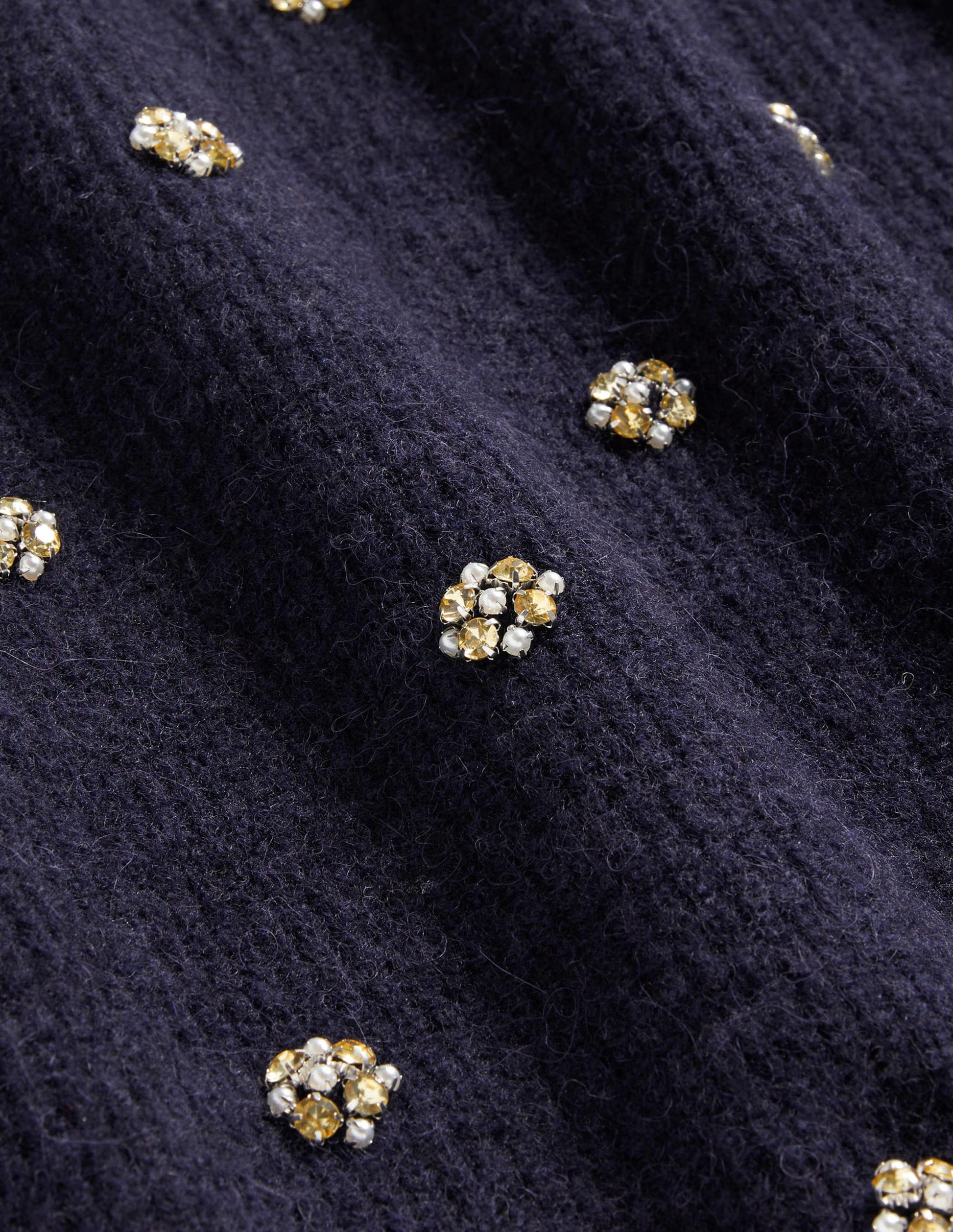 Verziertes flauschiges T-Shirt-Navy, Verzierung-6