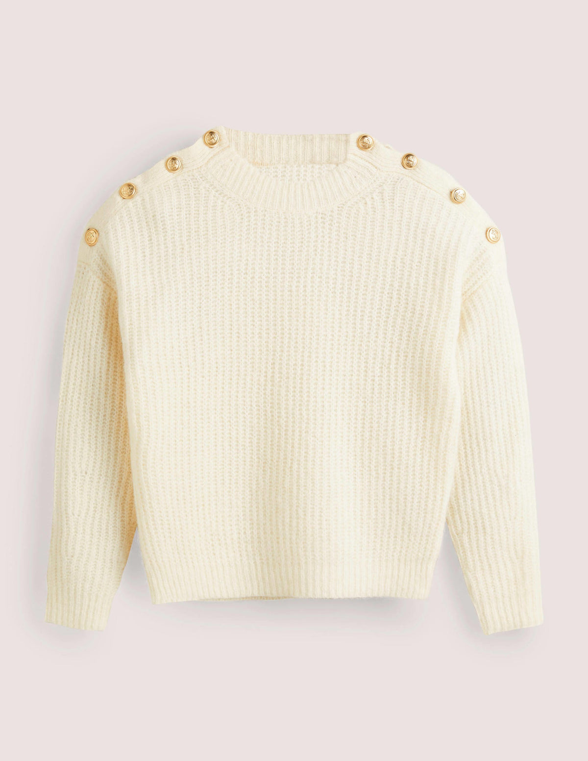 Rippstrickpullover mit Knöpfen an der Schulter-Warmes Naturweiß-6