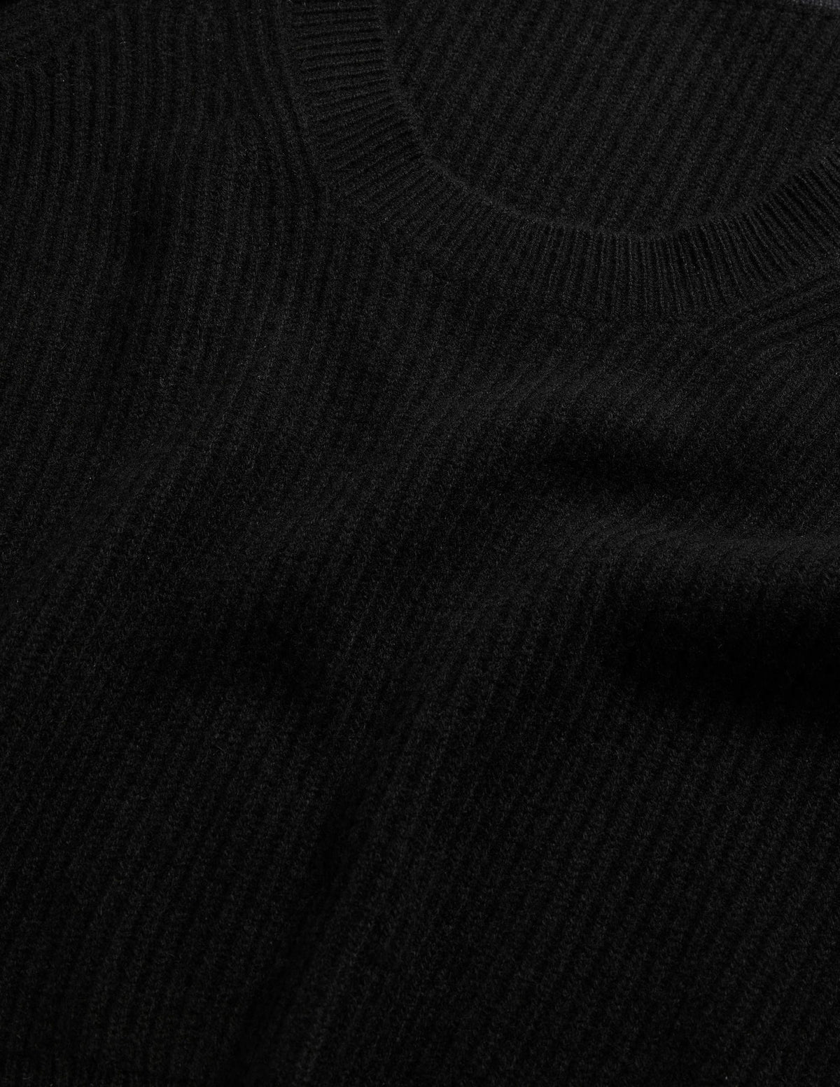 Kaschmirpullover mit Rundhalsausschnitt-Schwarz - Image 7