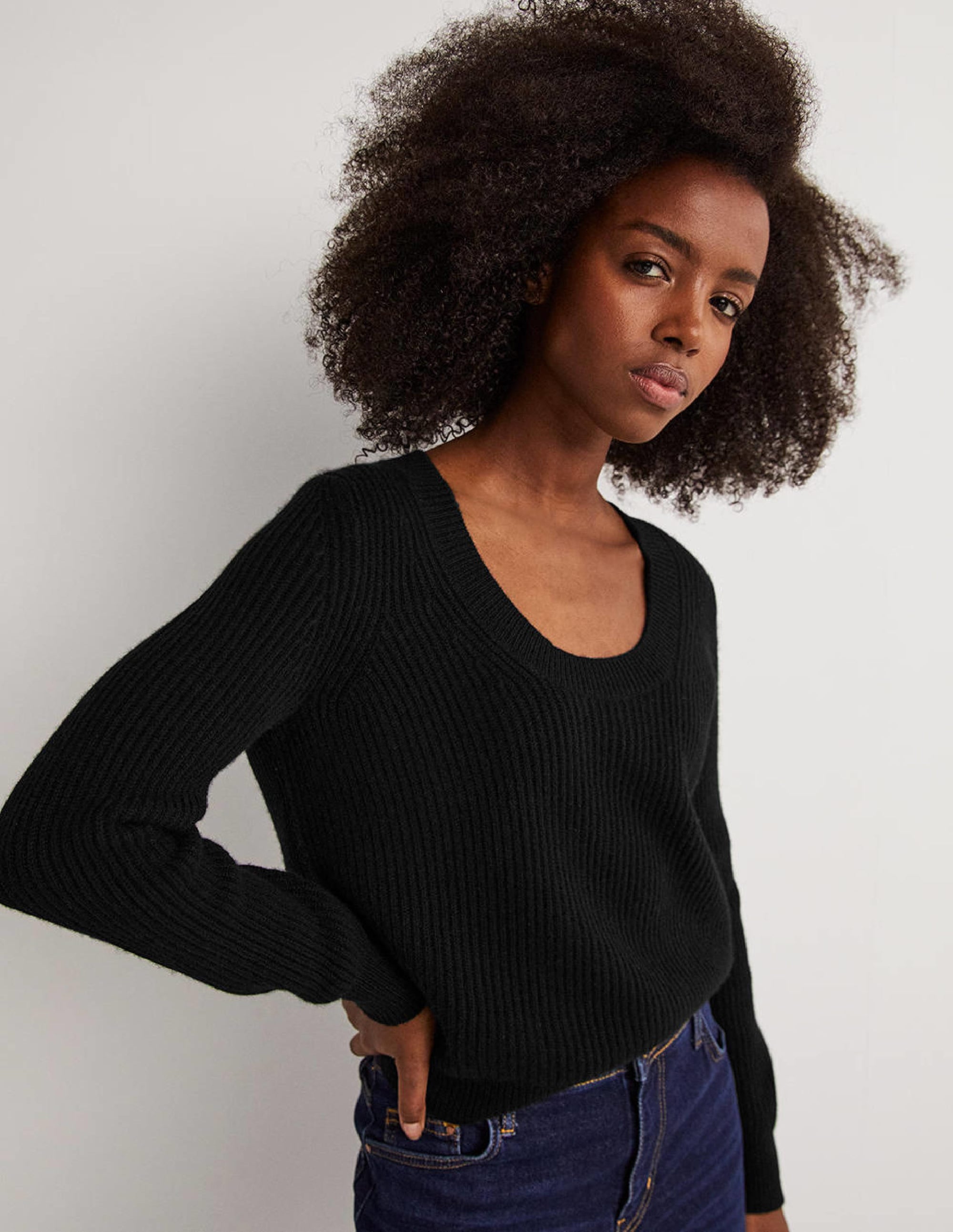 Kaschmirpullover mit Rundhalsausschnitt-Schwarz - Image 4