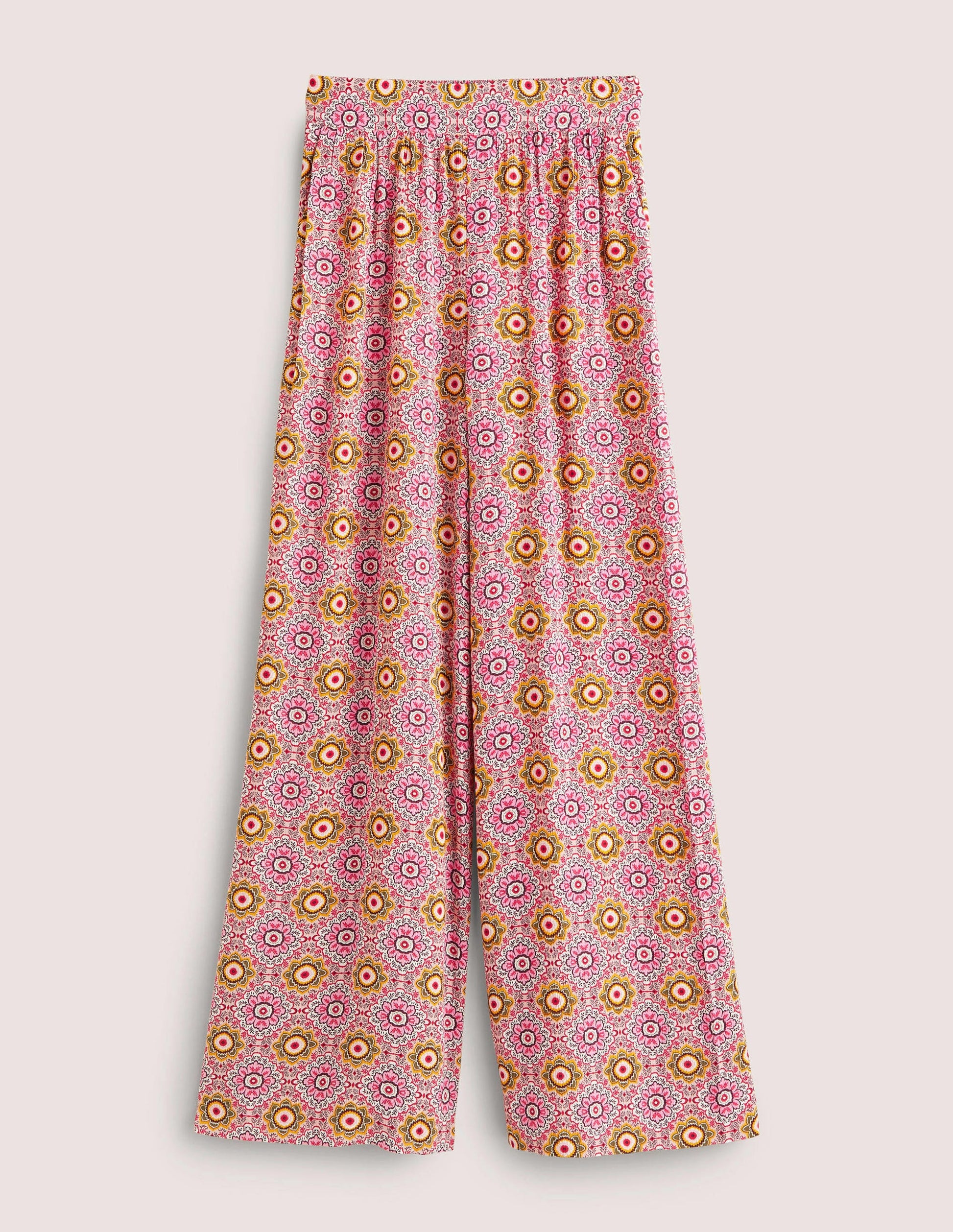 Grace Crinkle-Hose mit weitem Bein-Milchshake, Paradiesgarten-5