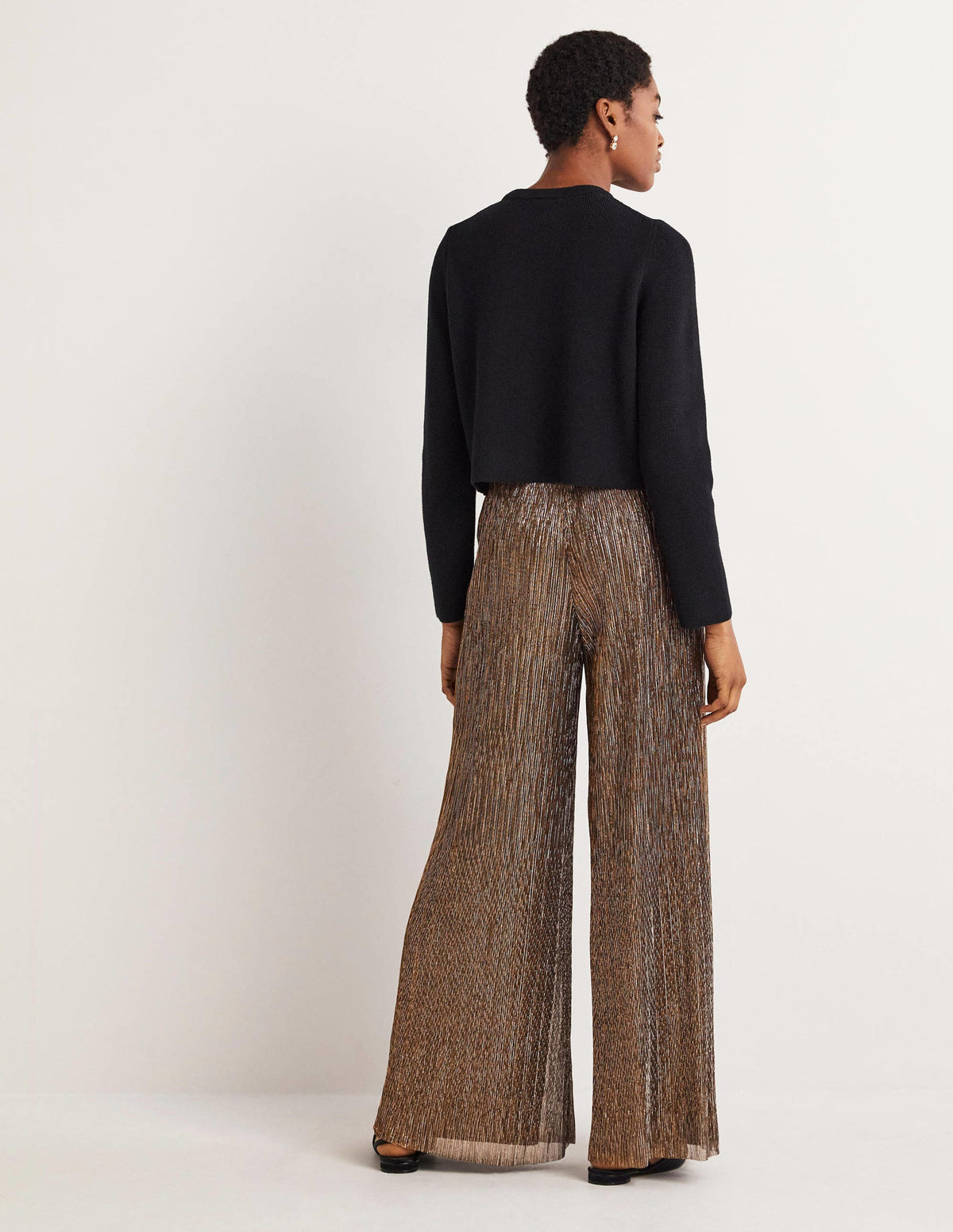 Pantalon de fête métallisé-Or, Lurex noir - Image 3