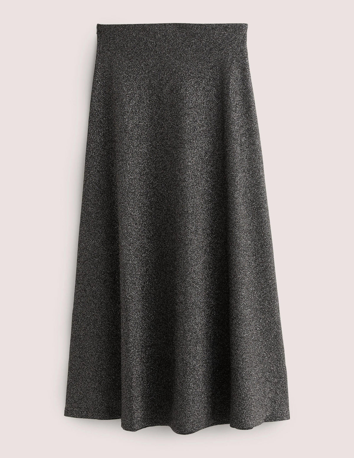 Midirock aus Metallic-Jersey-Schwarz/Silber, Glitzer - Image 5