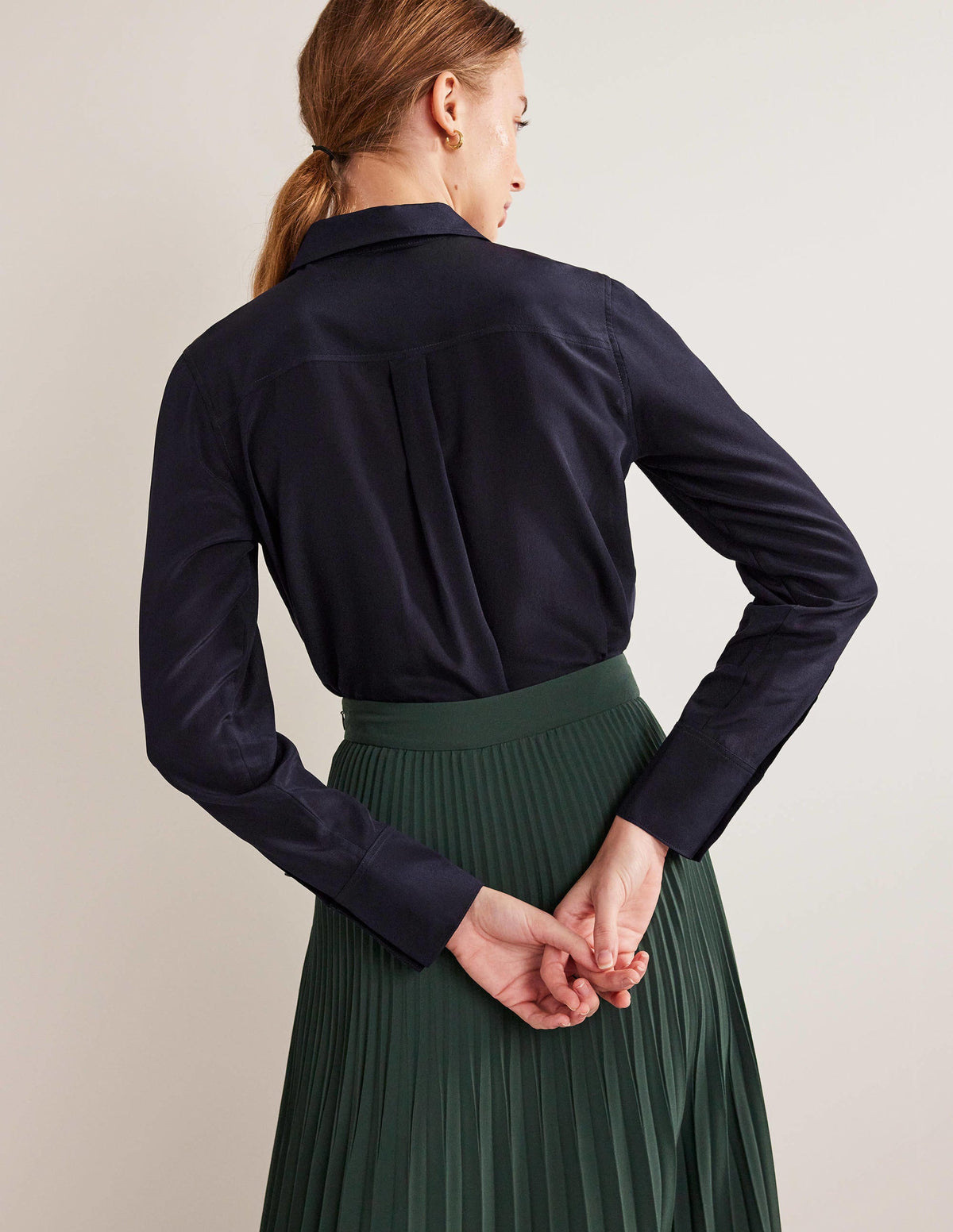 Silk Shirt-Navy - Image 3