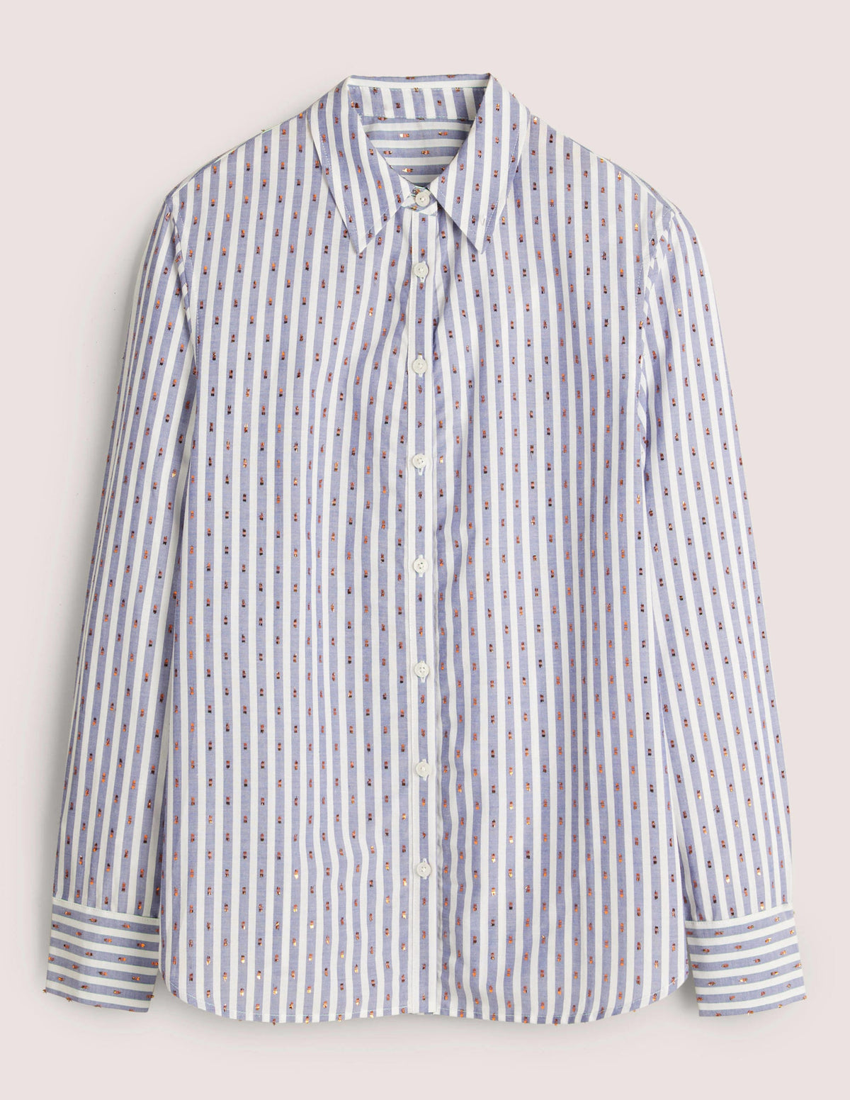 Chemise décontractée brodée-Rayé clip métallisé - Image 6