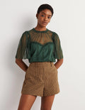 Green Sweetheart Tulle Party Top-Trekking-Grün