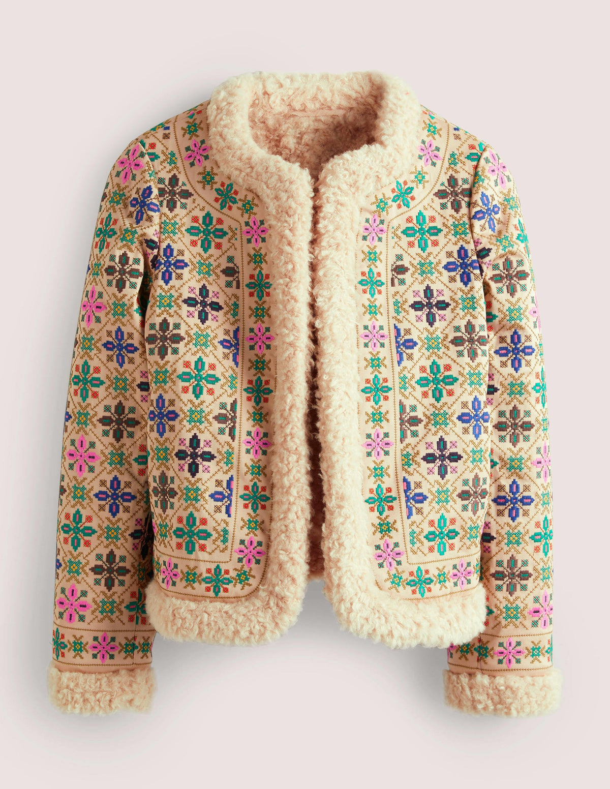 Jacke mit Lammfellimitat-Seilbraun-6