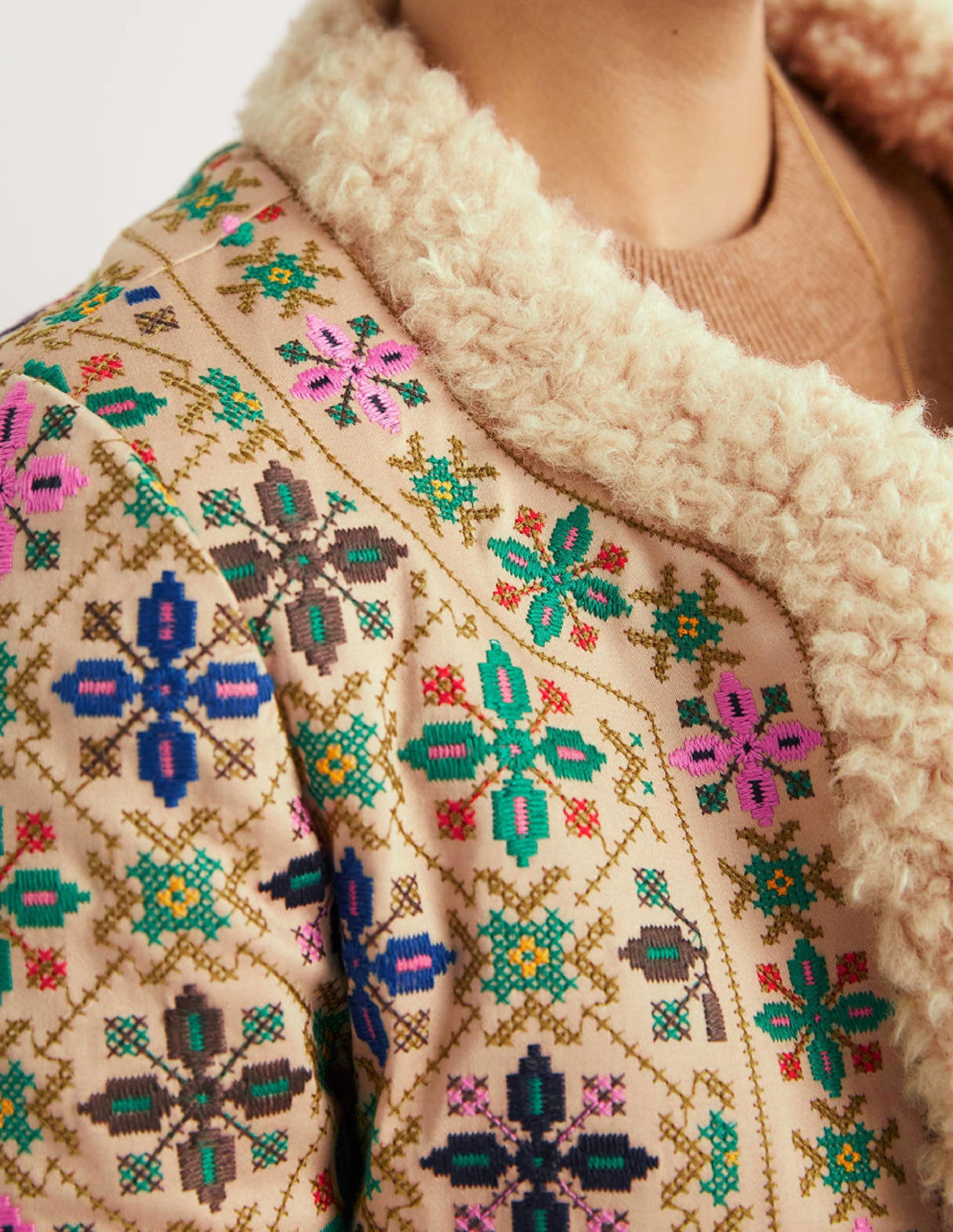 Jacke mit Lammfellimitat-Seilbraun-2