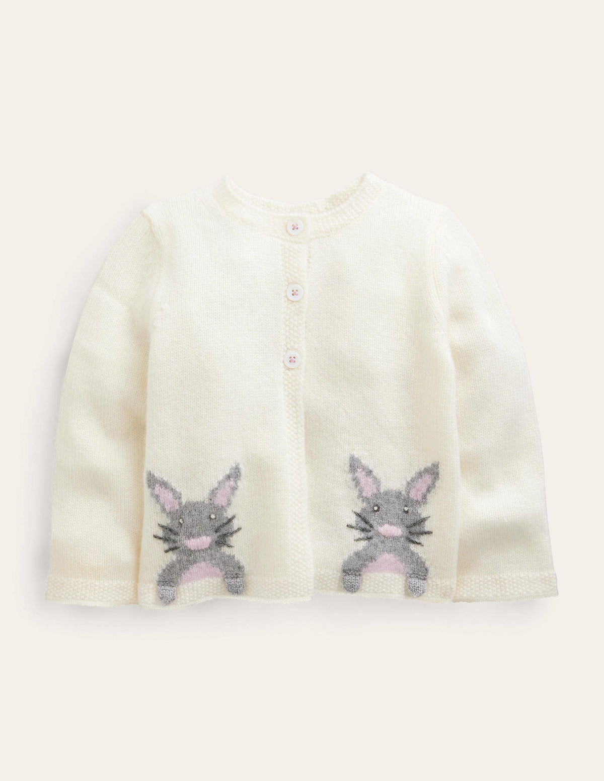 Cashmere Cardigan-Ivory Bunnies - Image 1