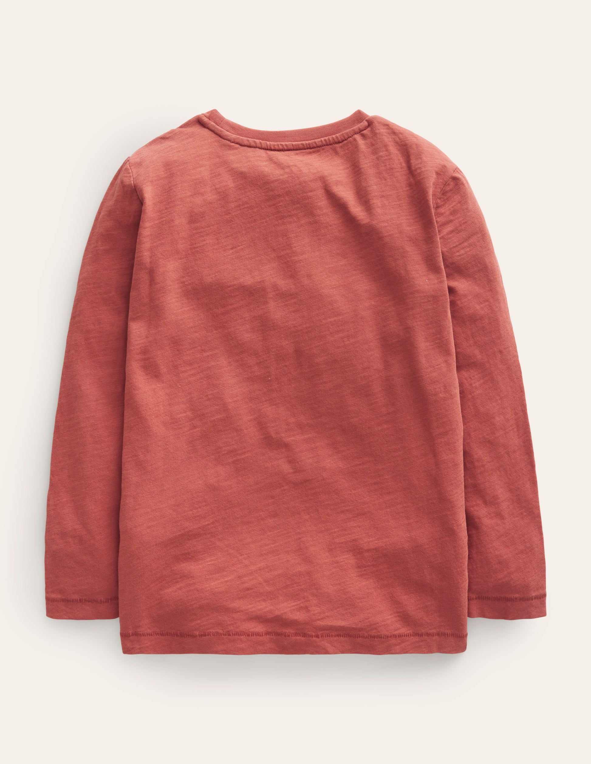 Long-sleeved Washed T-shirt-Roasted Chestnut Brown-2