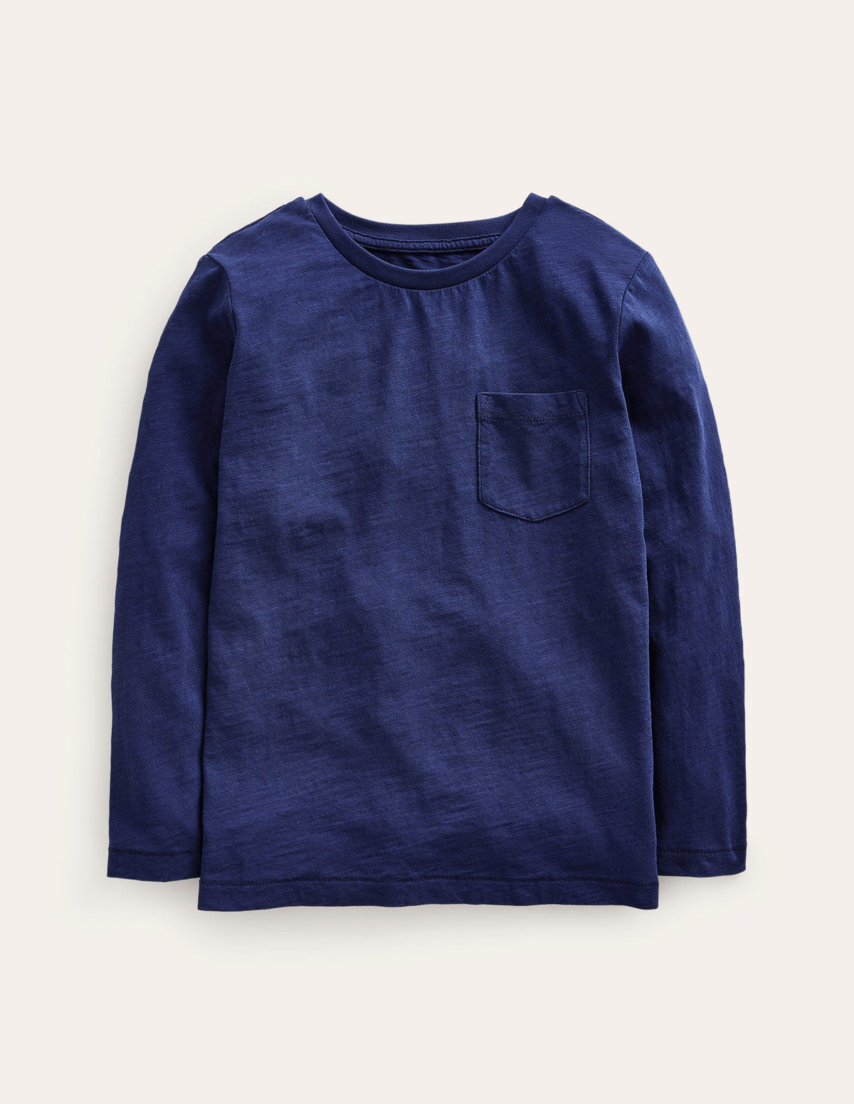Long-sleeved Washed T-shirt-College Navy-1