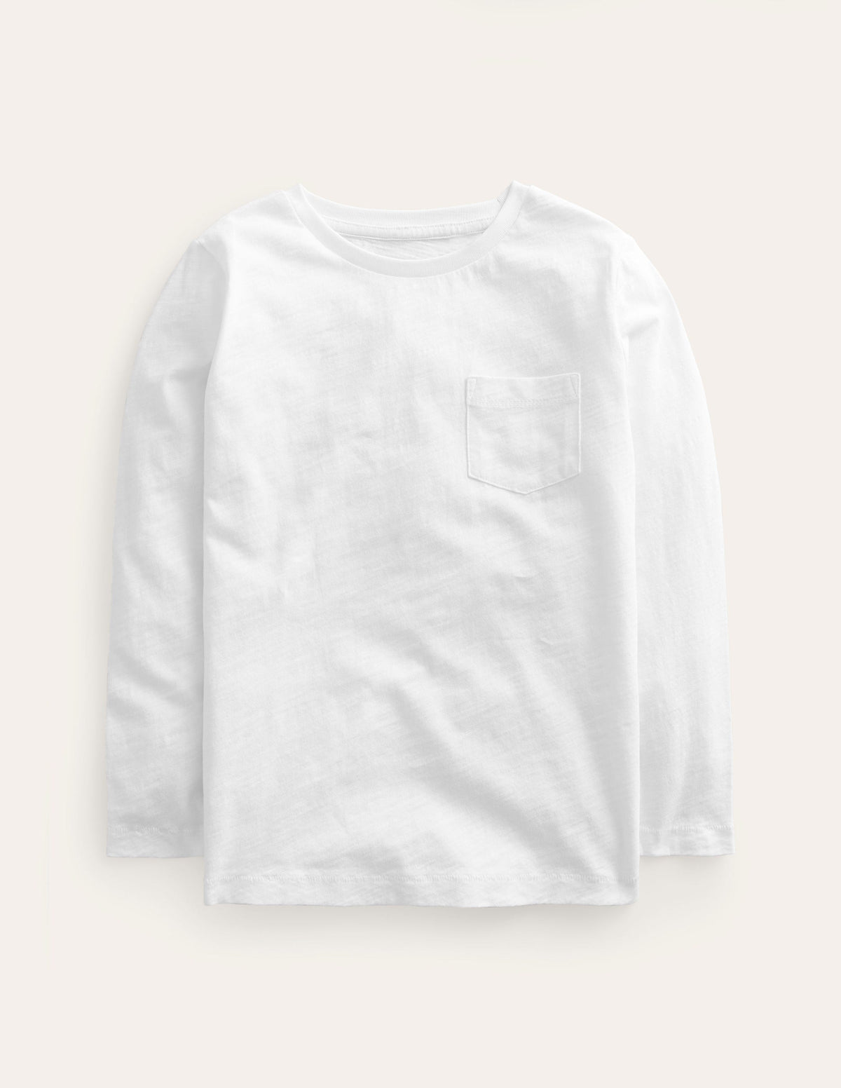 Langärmliges T-Shirt in gewaschener Optik-Weiß-1