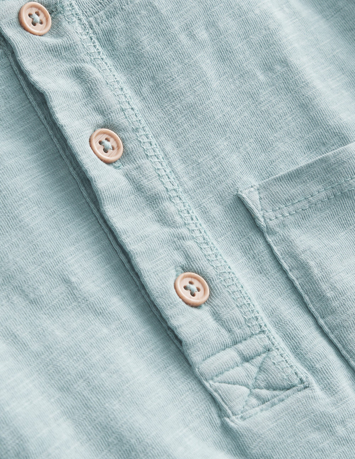 Henley T-Shirt aus gewaschener Baumwolle-Turmalinblau - Image 3