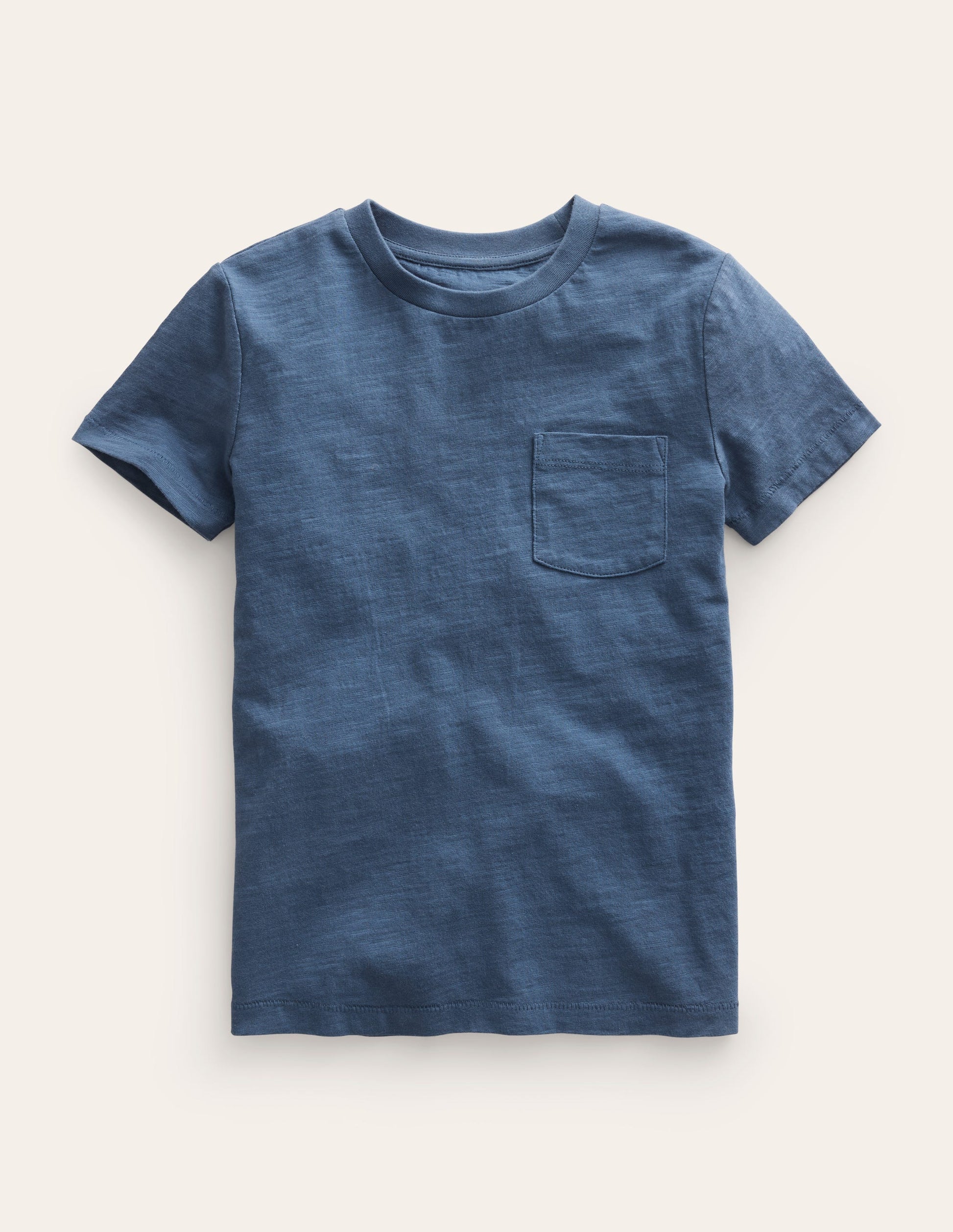 Vorgewaschenes Flammgarn-T-Shirt-Roboterblau-1