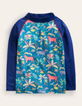 Gemustertes Badeshirt-Inselblau Tropical Garden
