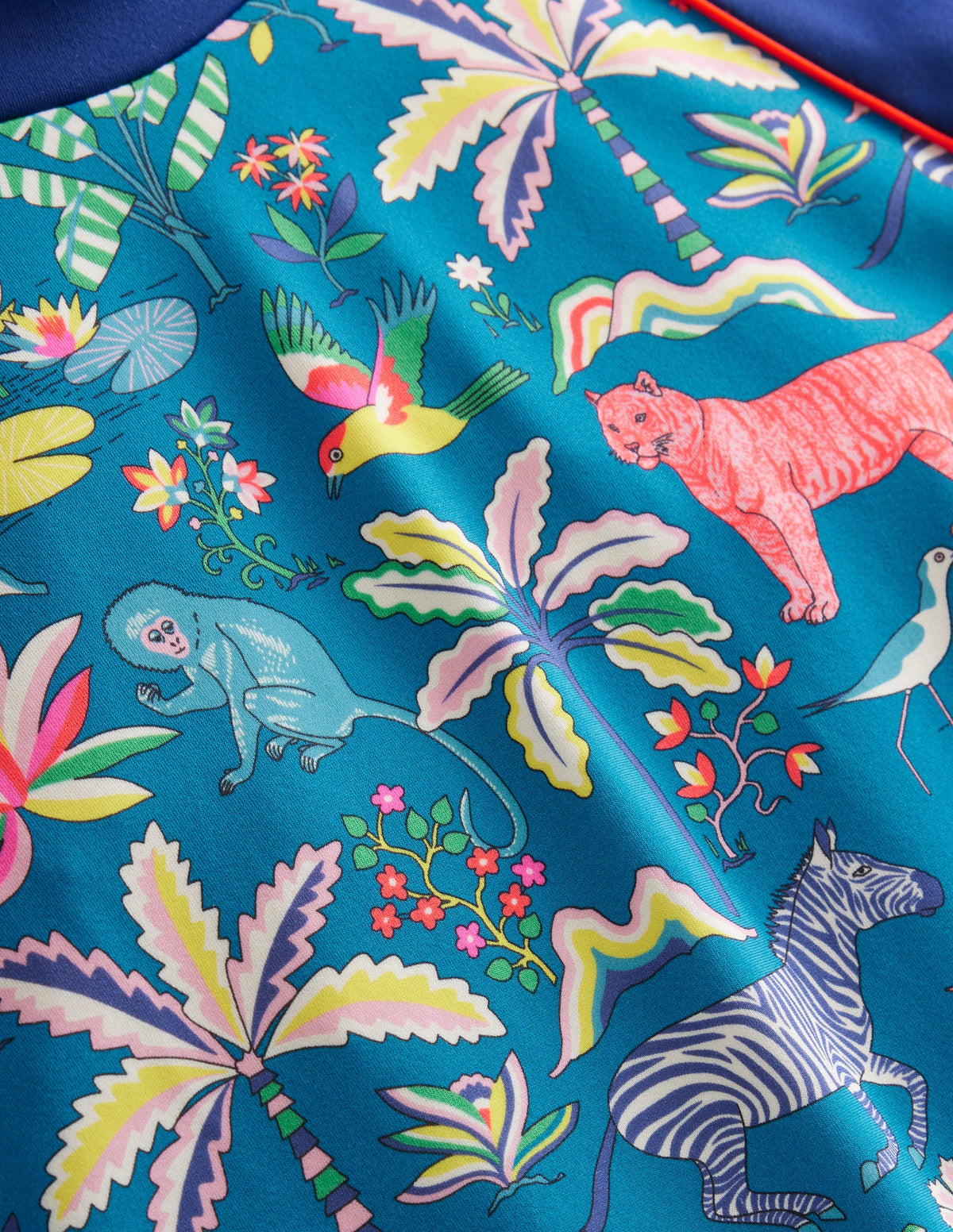 Gemustertes Badeshirt-Inselblau Tropical Garden-3