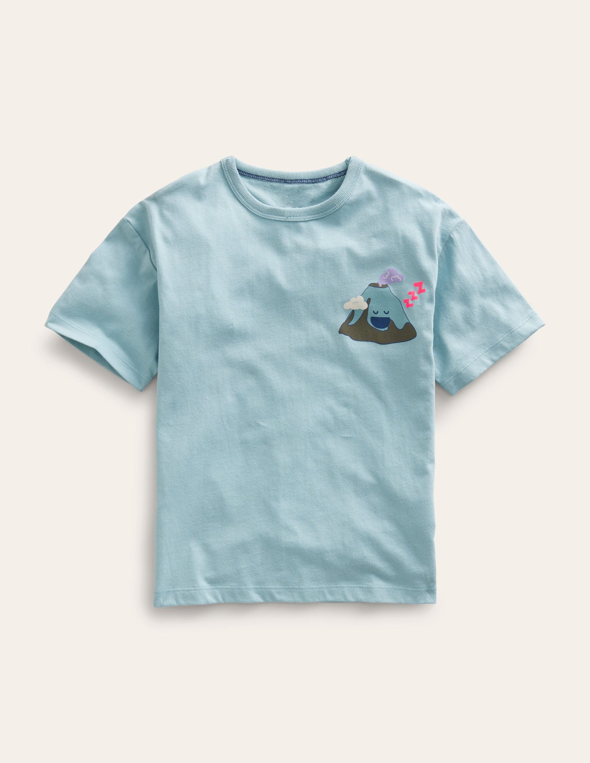 T-Shirt mit Motiven vorn und hinten-Turmalinblau Berg-1