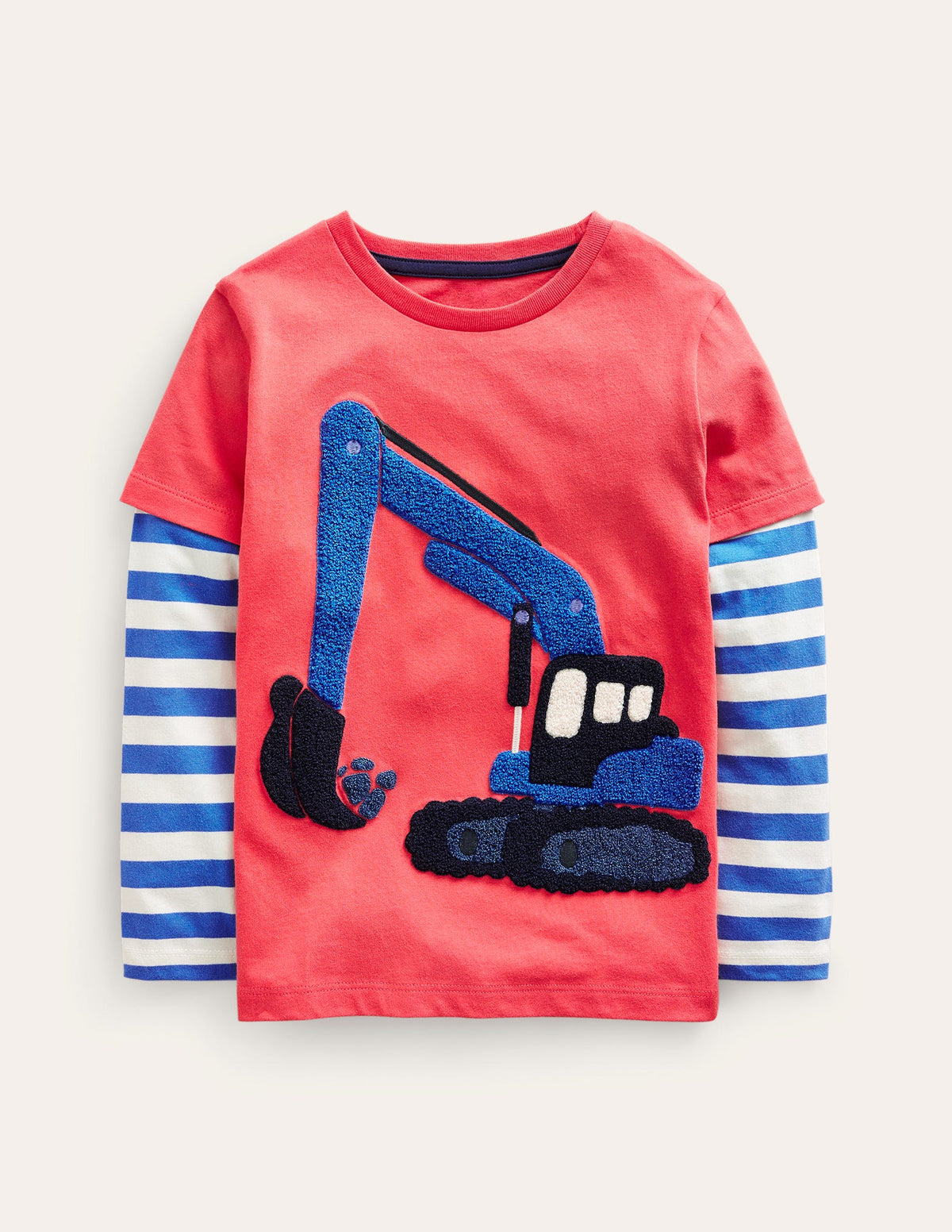 Bouclé Mock Sleeve T-shirt-Jam Digger-1