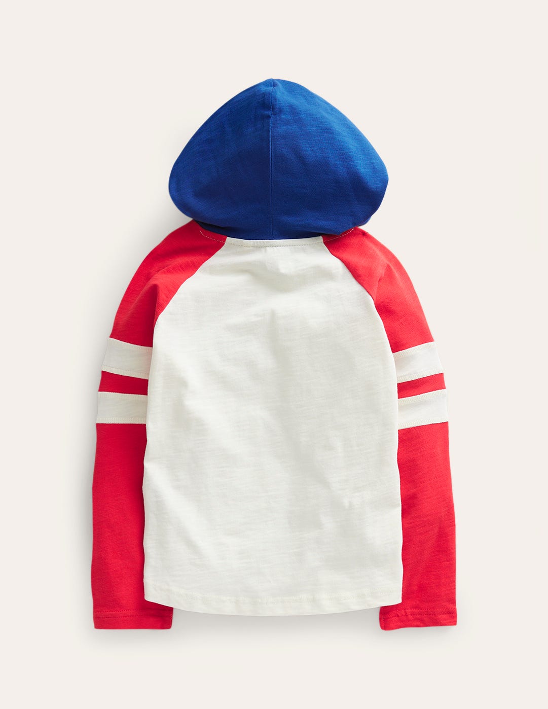 T-shirt à manches raglan avec logo et capuche-Étoile ivoire/Peppadew-2