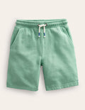 Stückgefärbte Baumwollshorts-Opalgrün