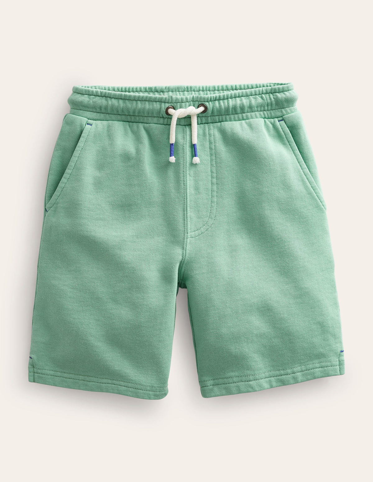 Stückgefärbte Baumwollshorts-Opalgrün-1