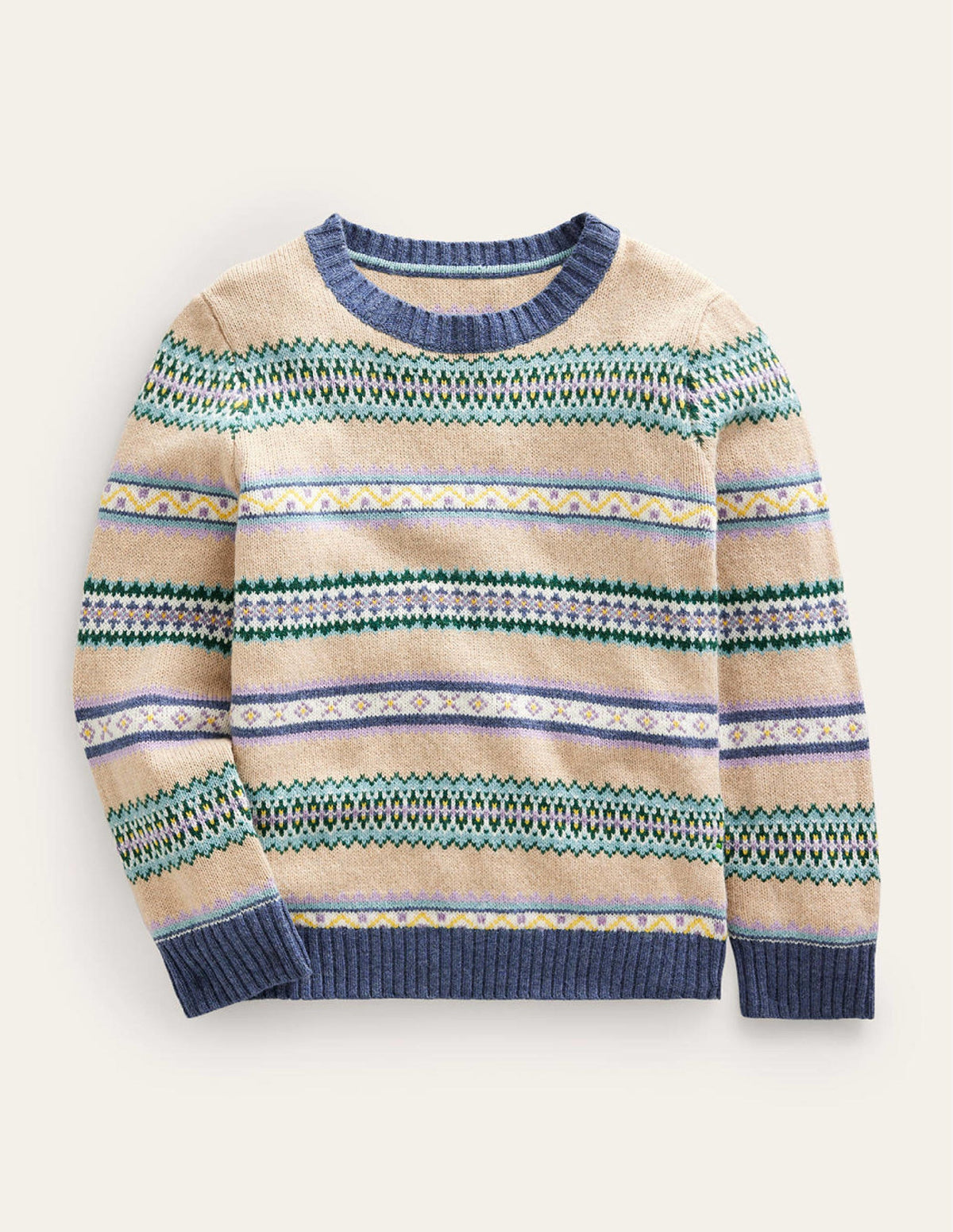 Gestreifter Fair-Isle-Pullover mit Rundhalsausschnitt-Weich Bunt Gestreift - Image 1