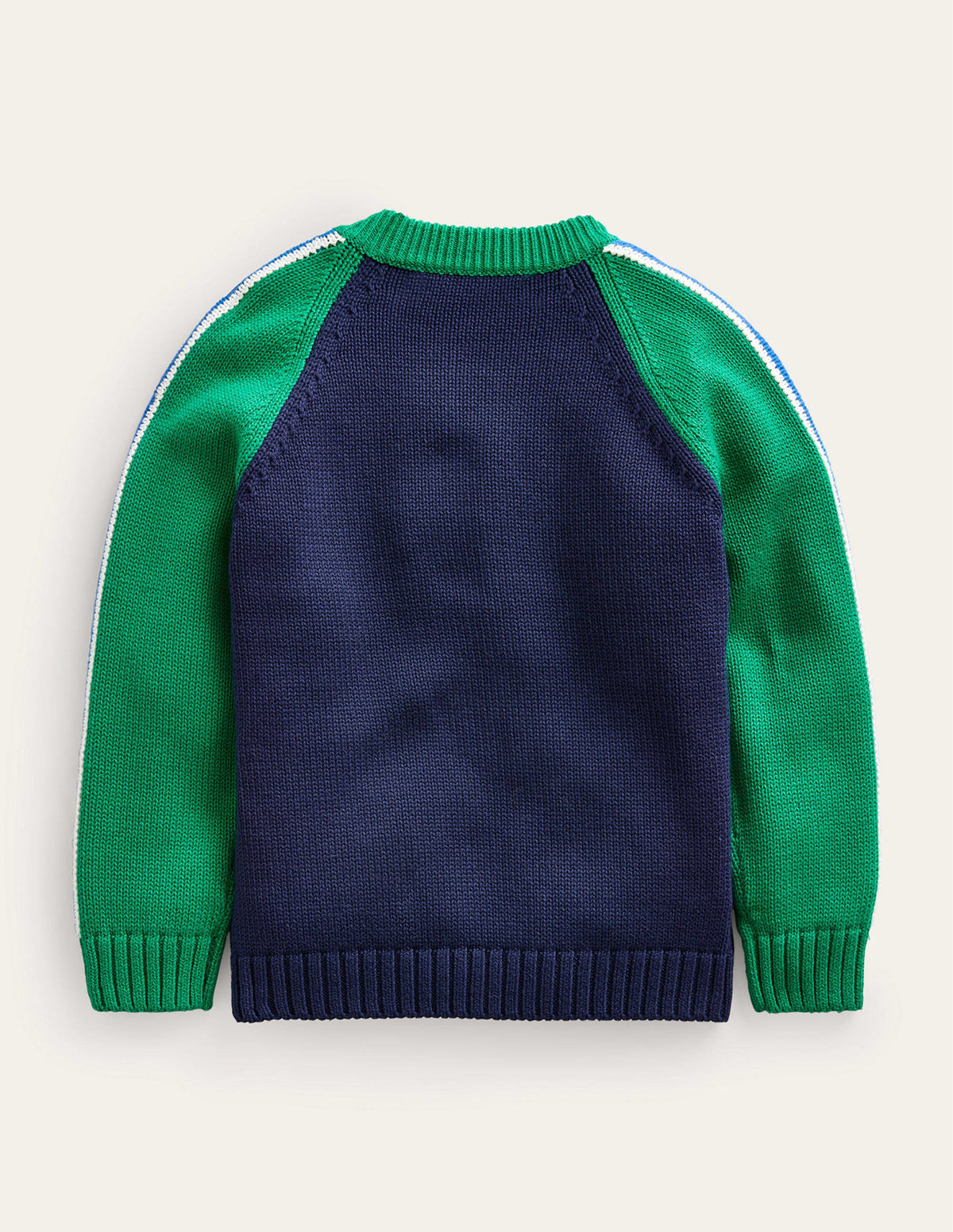 Bomber zippé en maille-Vert profond/bleu marine - Image 2