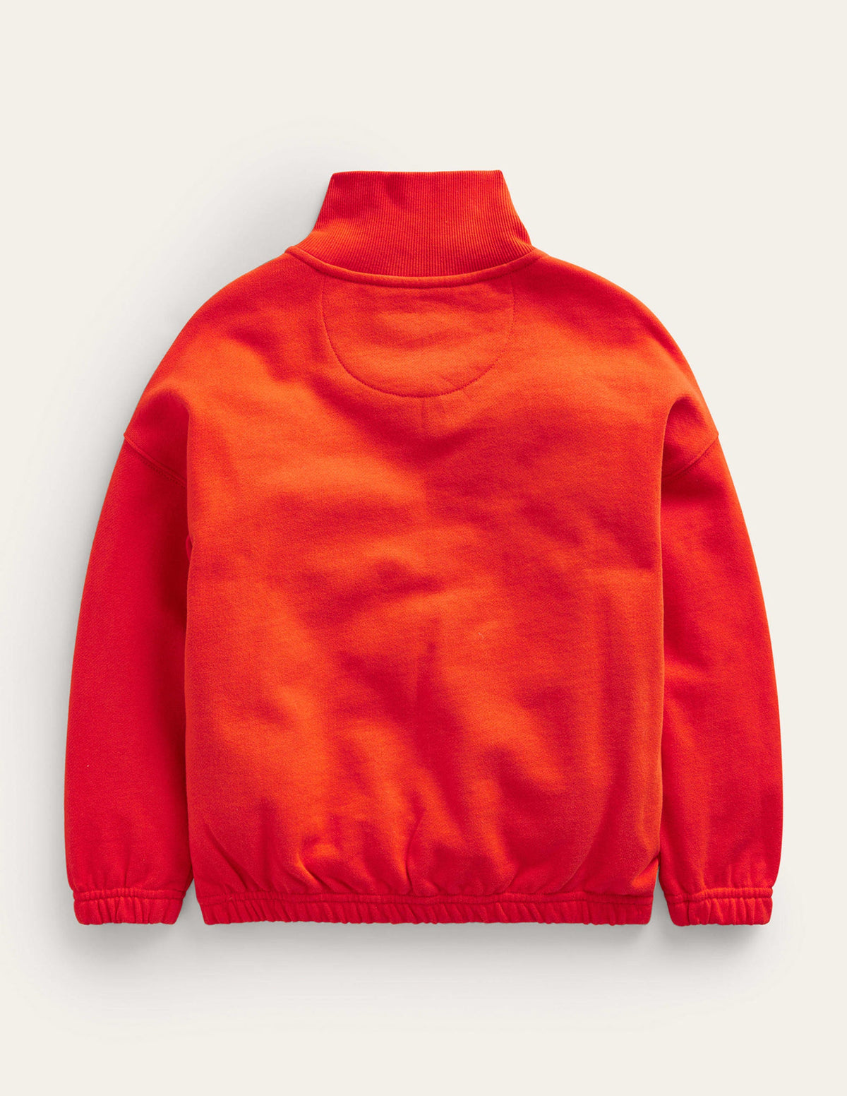Sweater mit halbem Reißverschluss in Blockfarben-Dahlienrot - Image 2