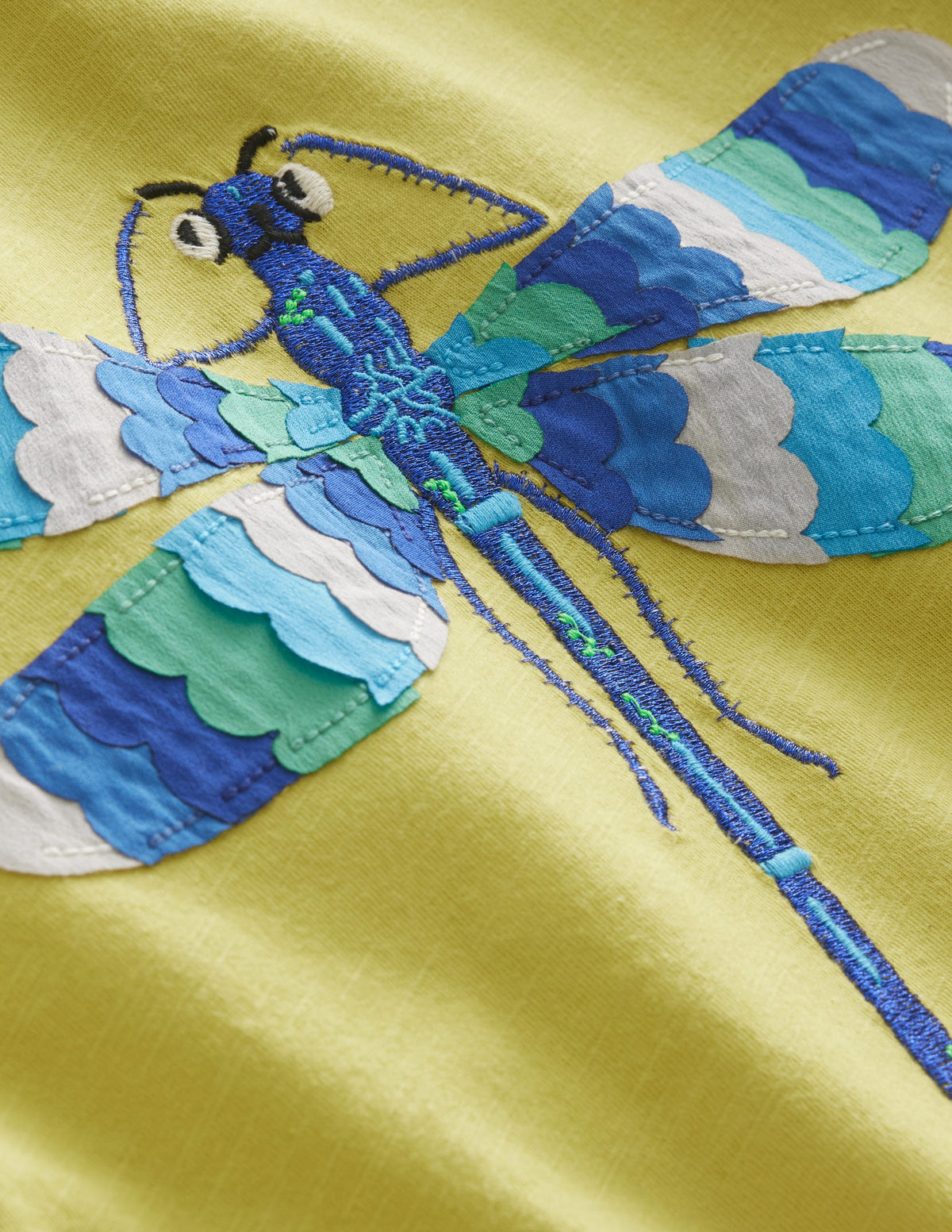 T-Shirt mit Libellen-Applikation-Stachelbeerengelb - Image 3
