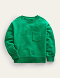 Stückgefärbtes Sweatshirt-Wiesengrün