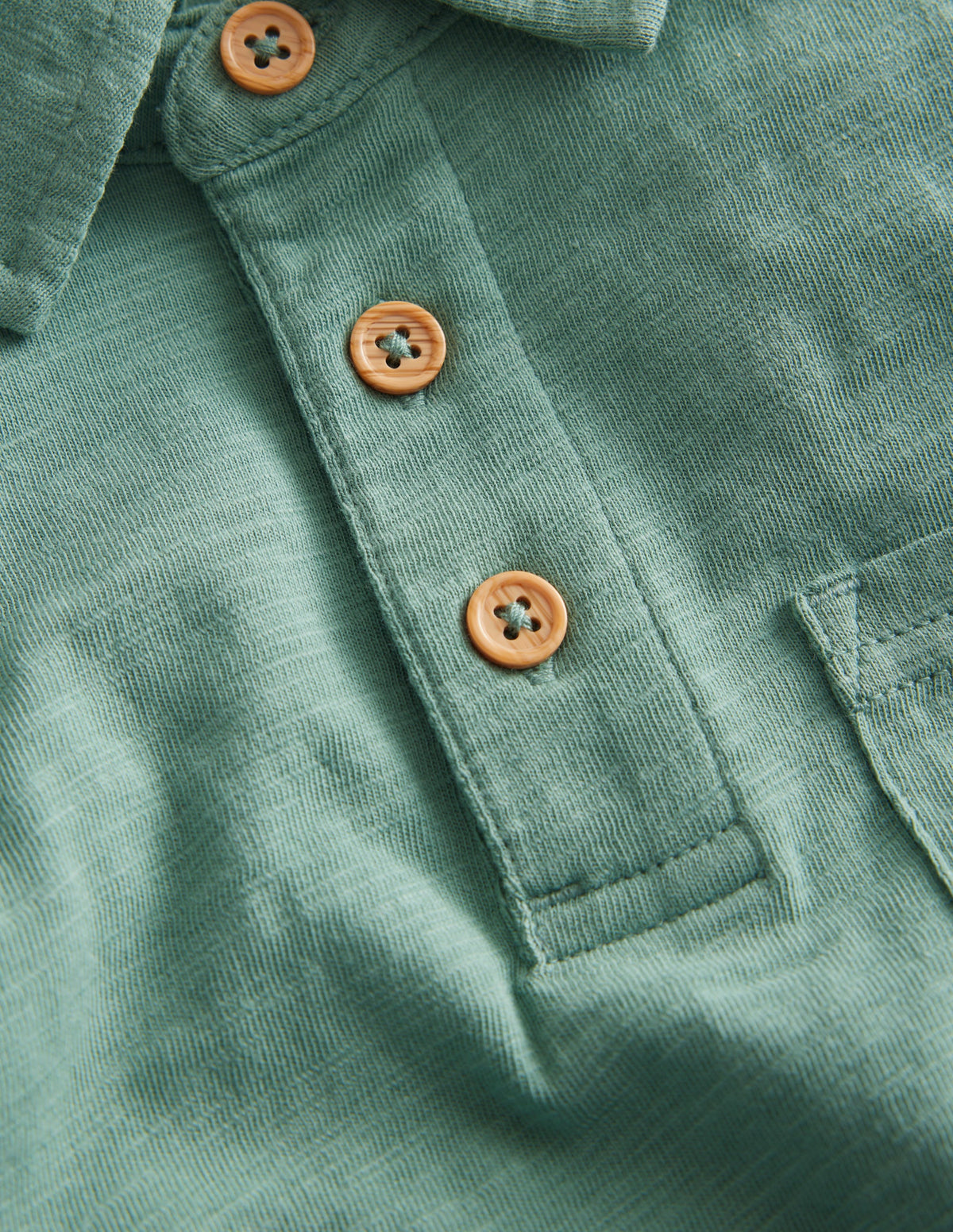 Langärmliges Flammgarn-Poloshirt-Rauchgrün-3