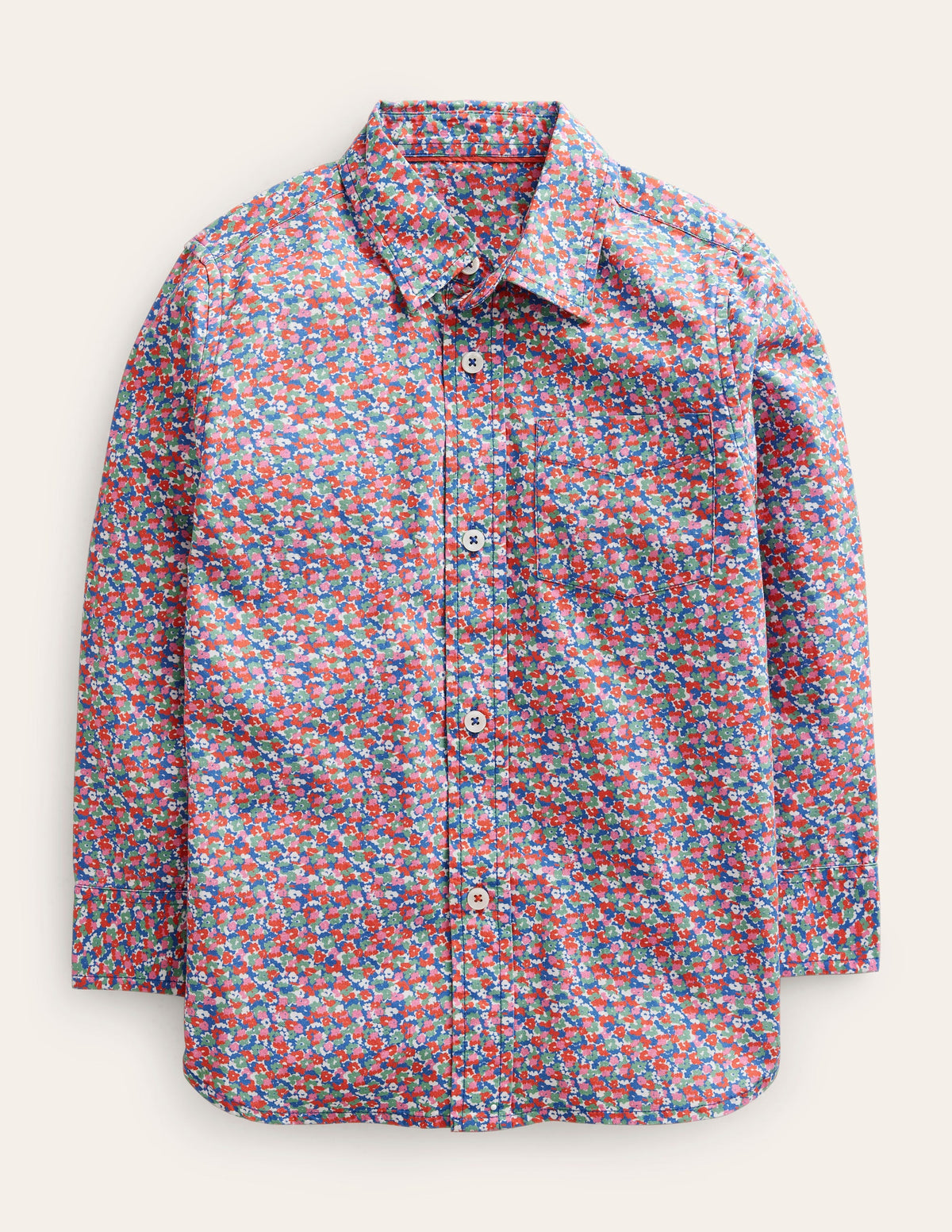 Chemise en coton-Motif floral micro multi - Image 1