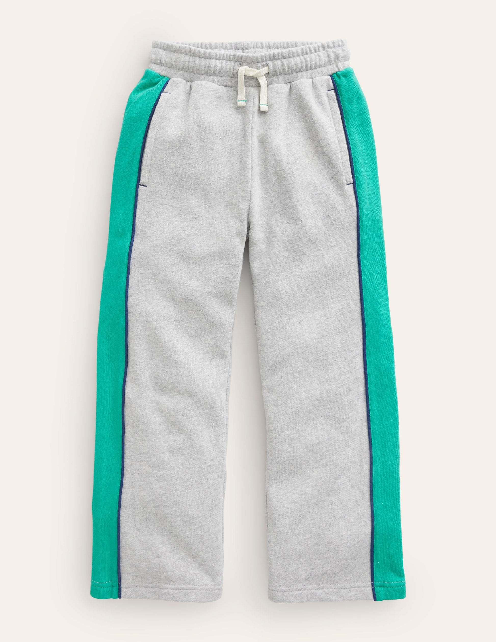 Jogginghose mit weitem Bein-Grau Meliert-1