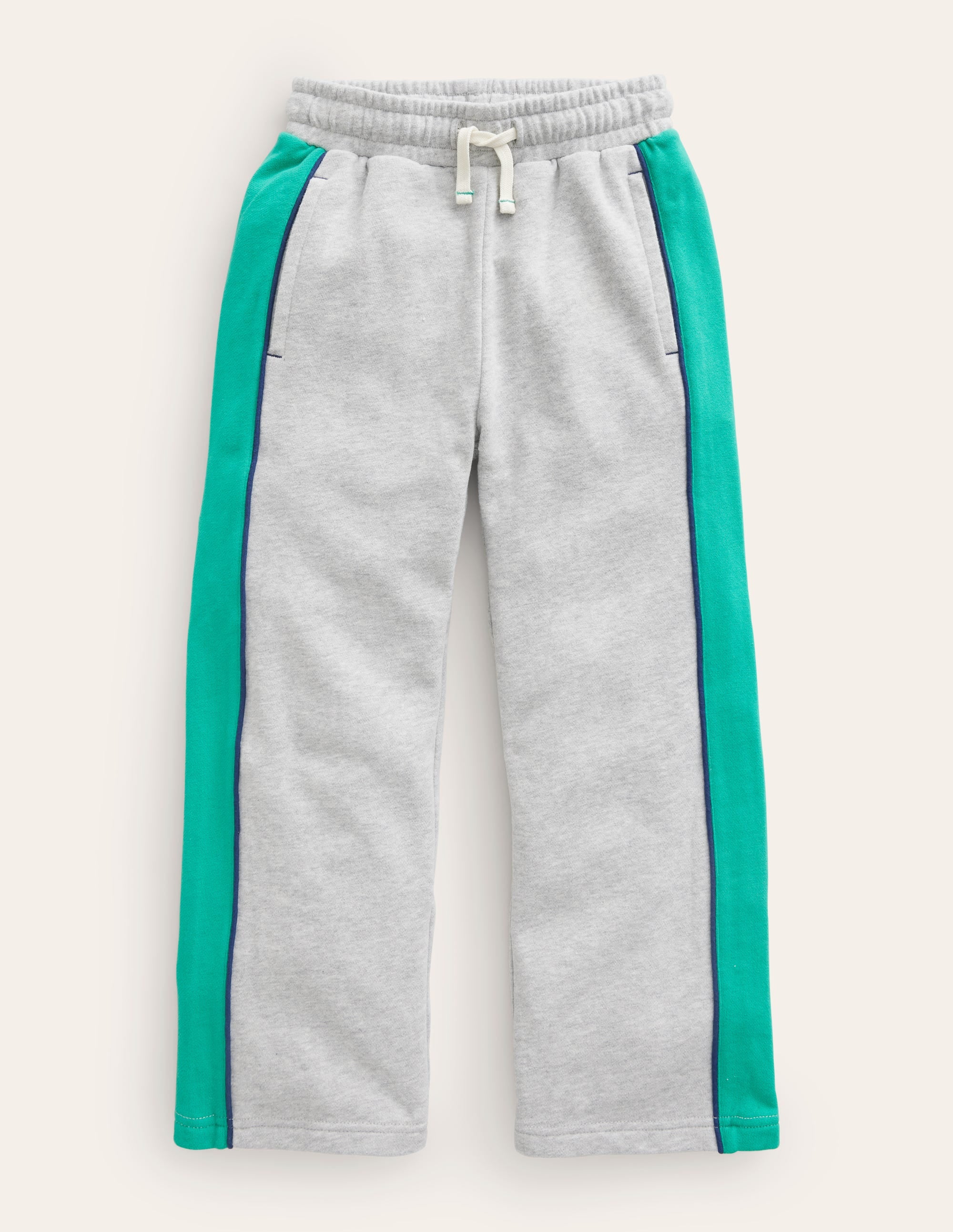 Jogginghose mit weitem Bein-Grau Meliert - Image 1