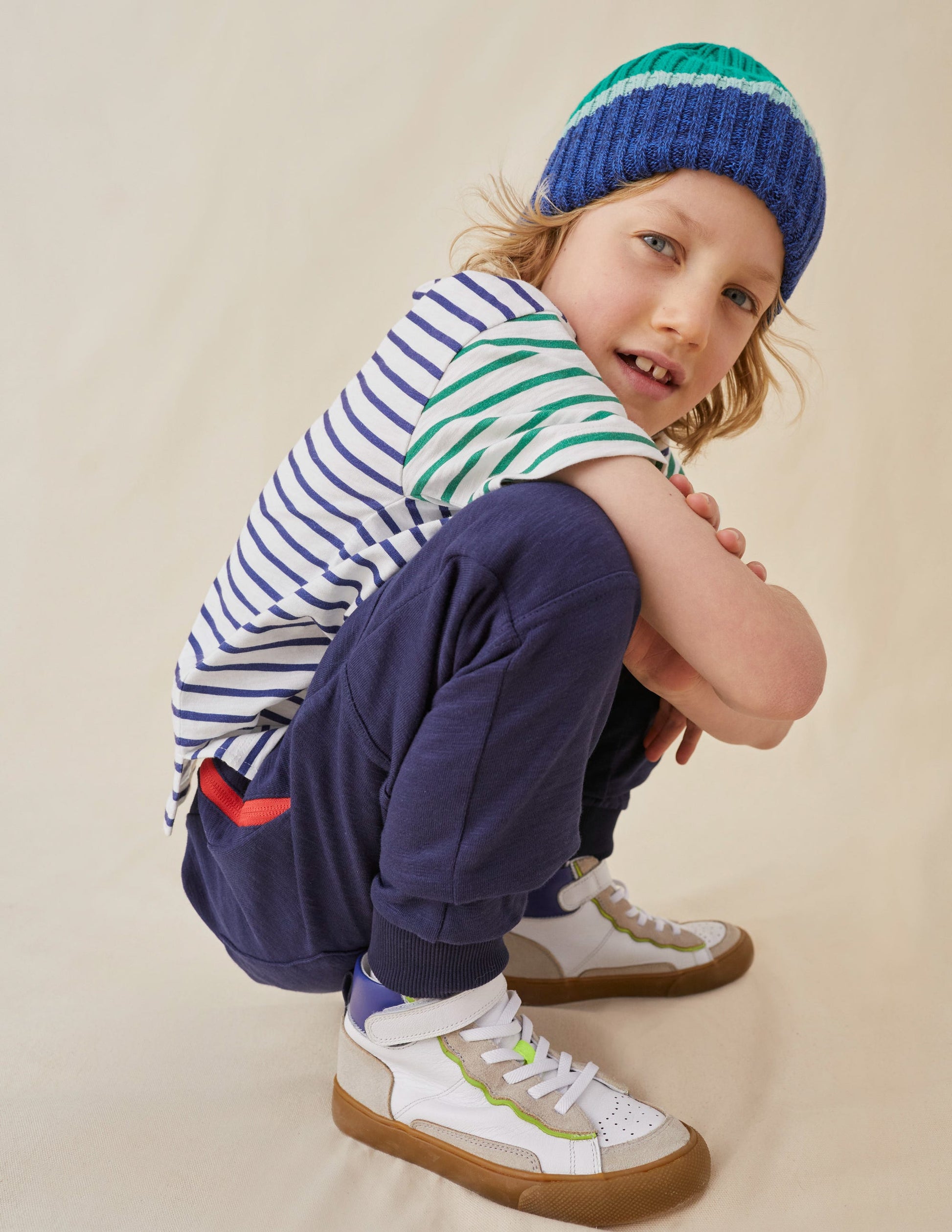 Jogginghose mit verstärktem Knie-Schuluniform-Marineblau-5