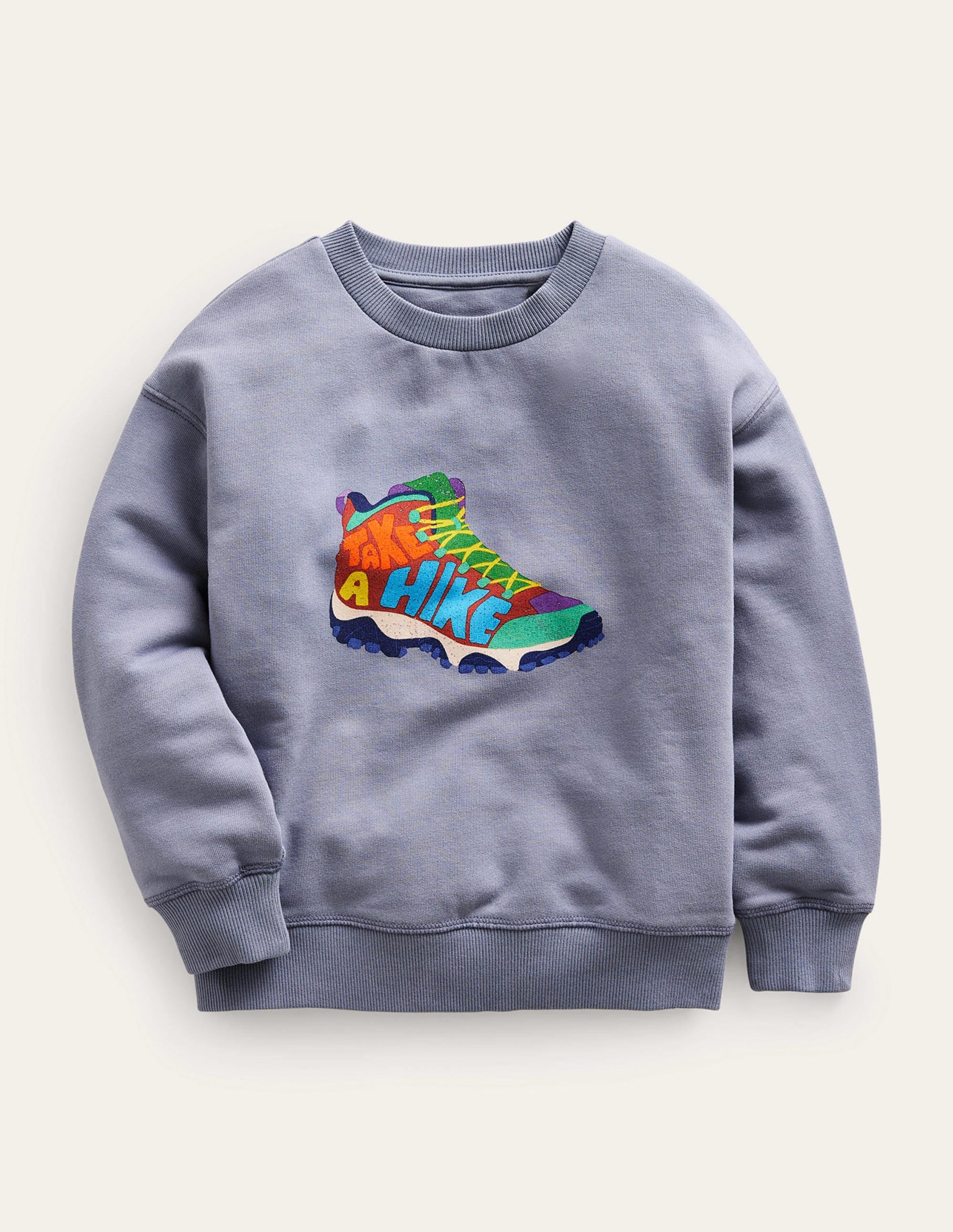 Stückgefärbtes Sweatshirt mit Logo-Grau Wanderstiefel - Image 1