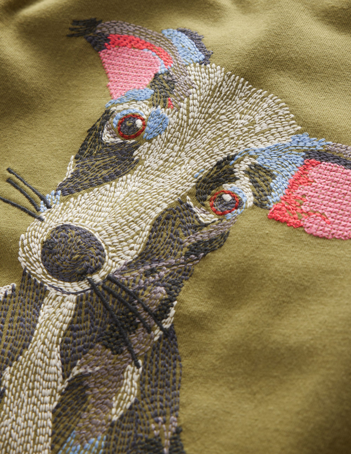 T-Shirt mit Superstitch-Olivgrün - Image 3