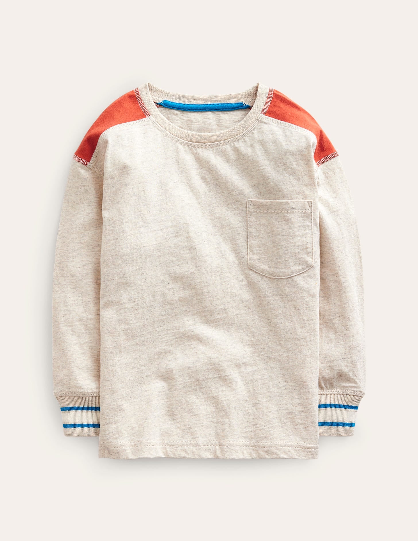 T-shirt à détail texturé-Avoine chiné - Image 1