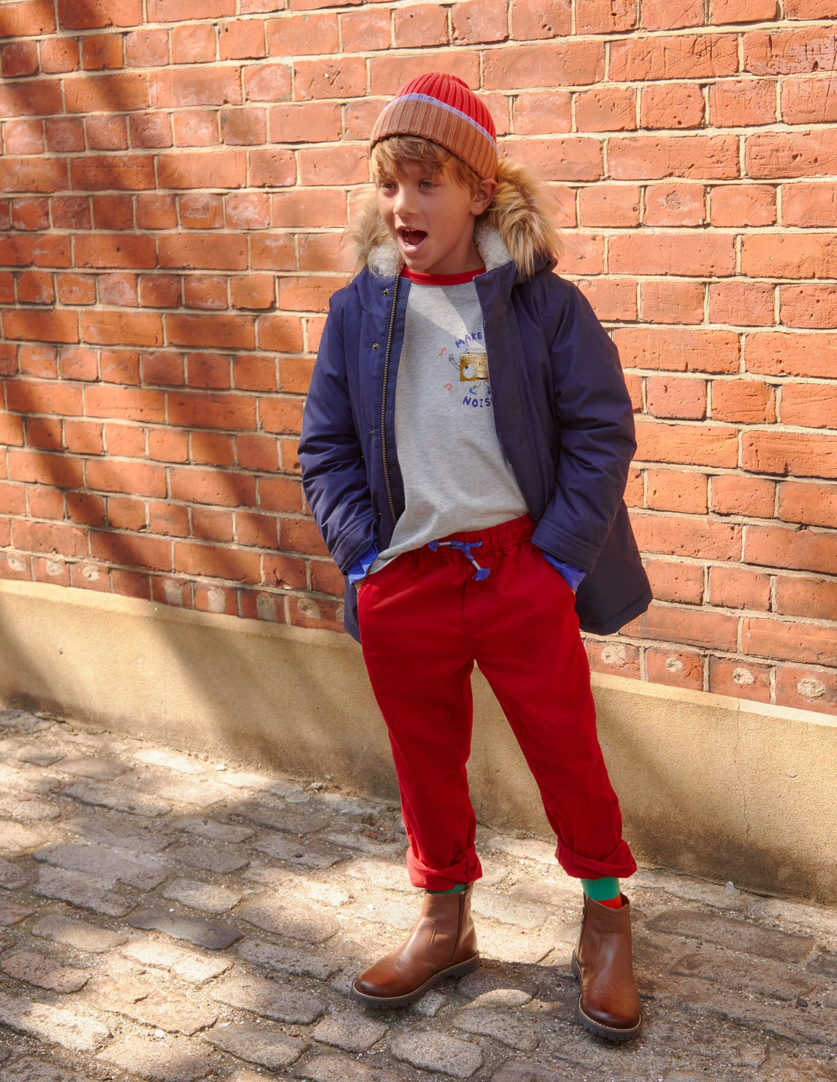 Pantalon slim à enfiler-Rouge royal - Image 4