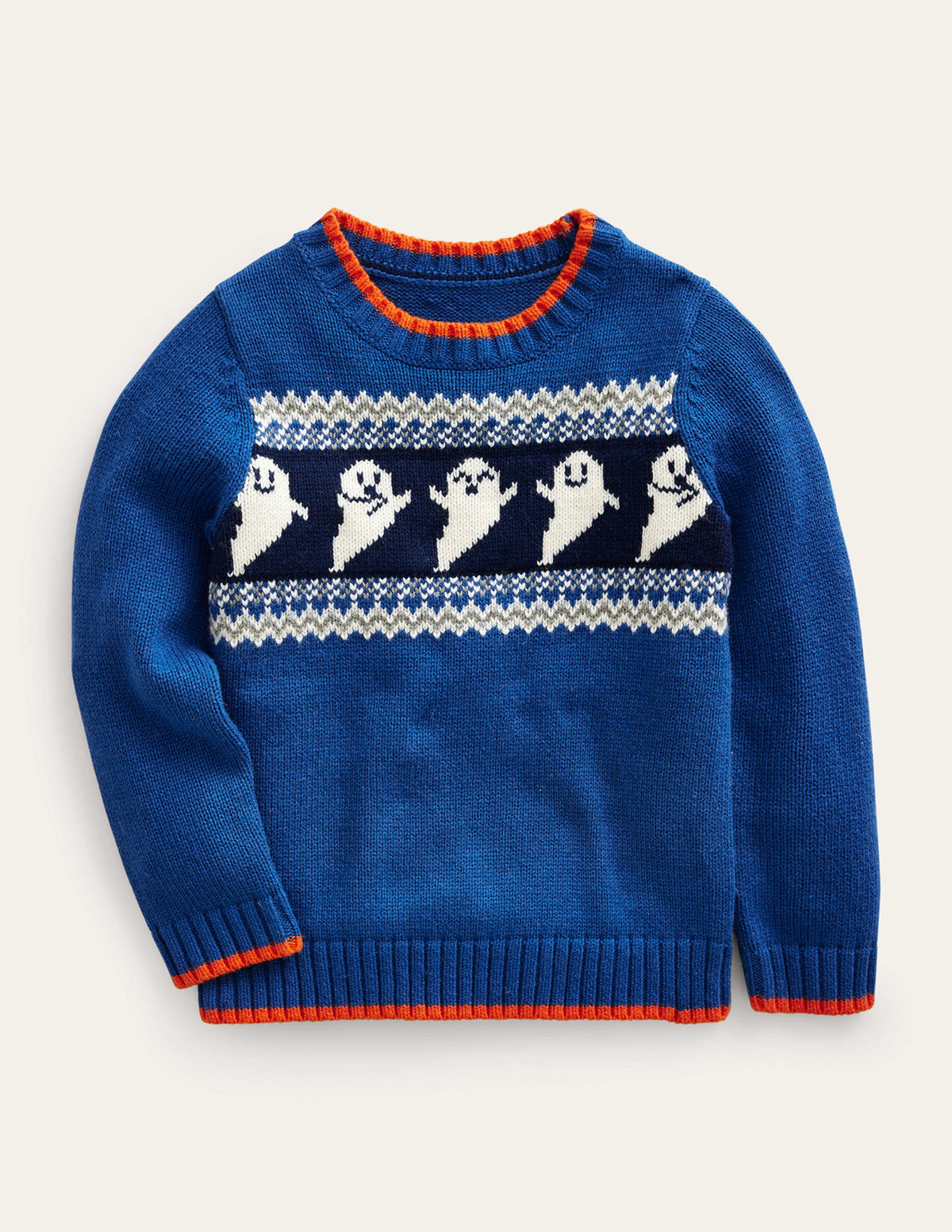 Halloween Fair Isle Jumper-Delft Blue Marl-1