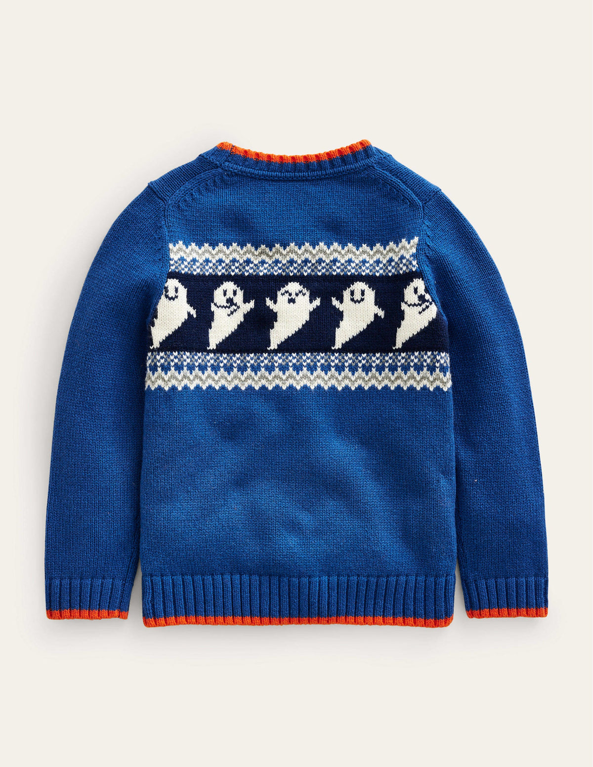 Halloween Fair Isle Jumper-Delft Blue Marl-2
