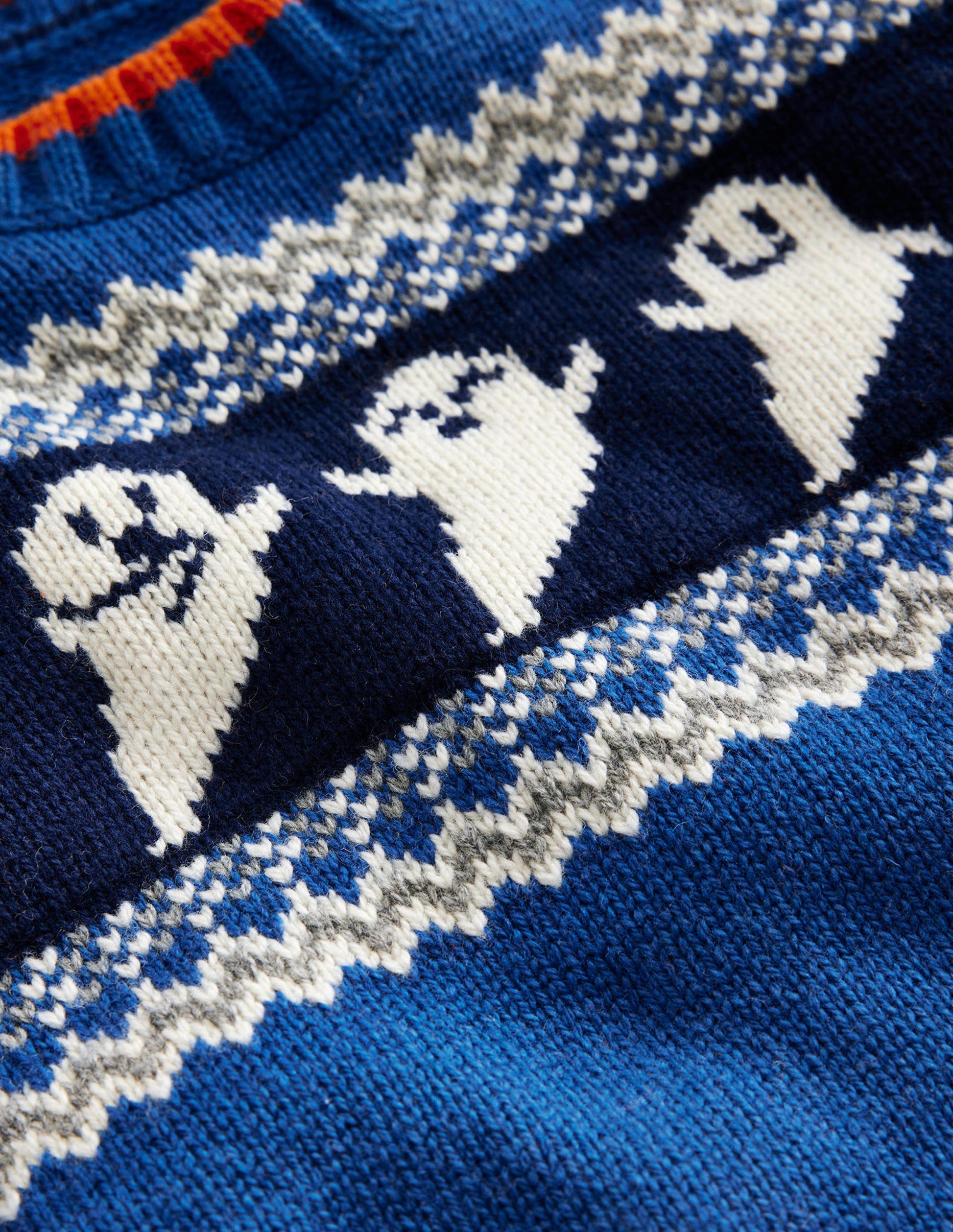 Halloween Fair Isle Jumper-Delft Blue Marl-3
