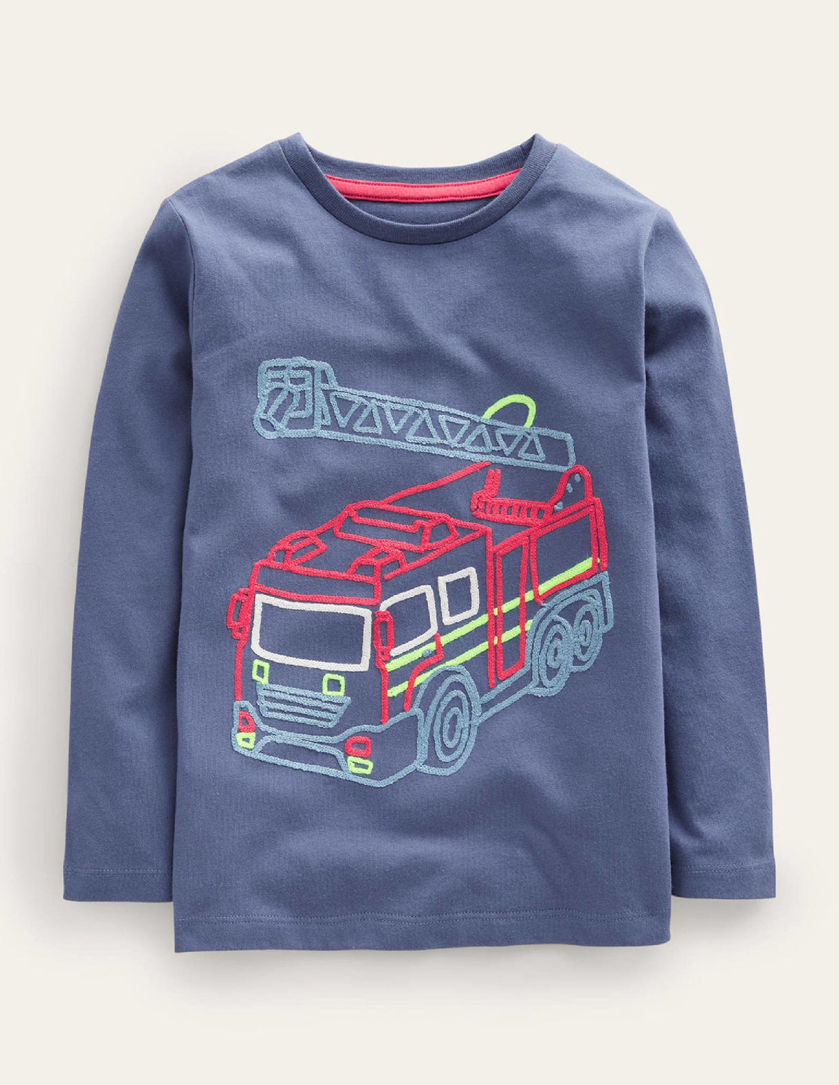 Logo-T-Shirt mit Kreuzstich-Roboterblau-1