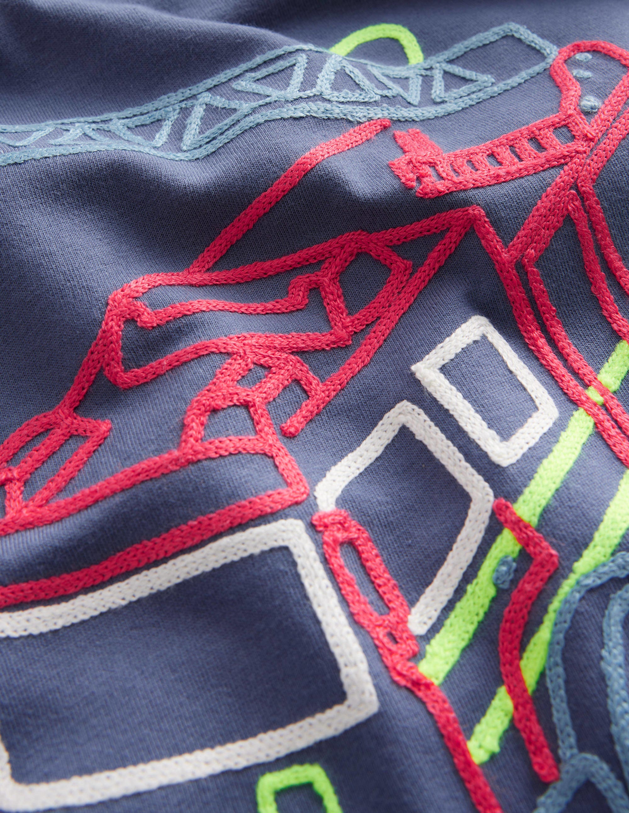 Logo-T-Shirt mit Kreuzstich-Roboterblau - Image 3